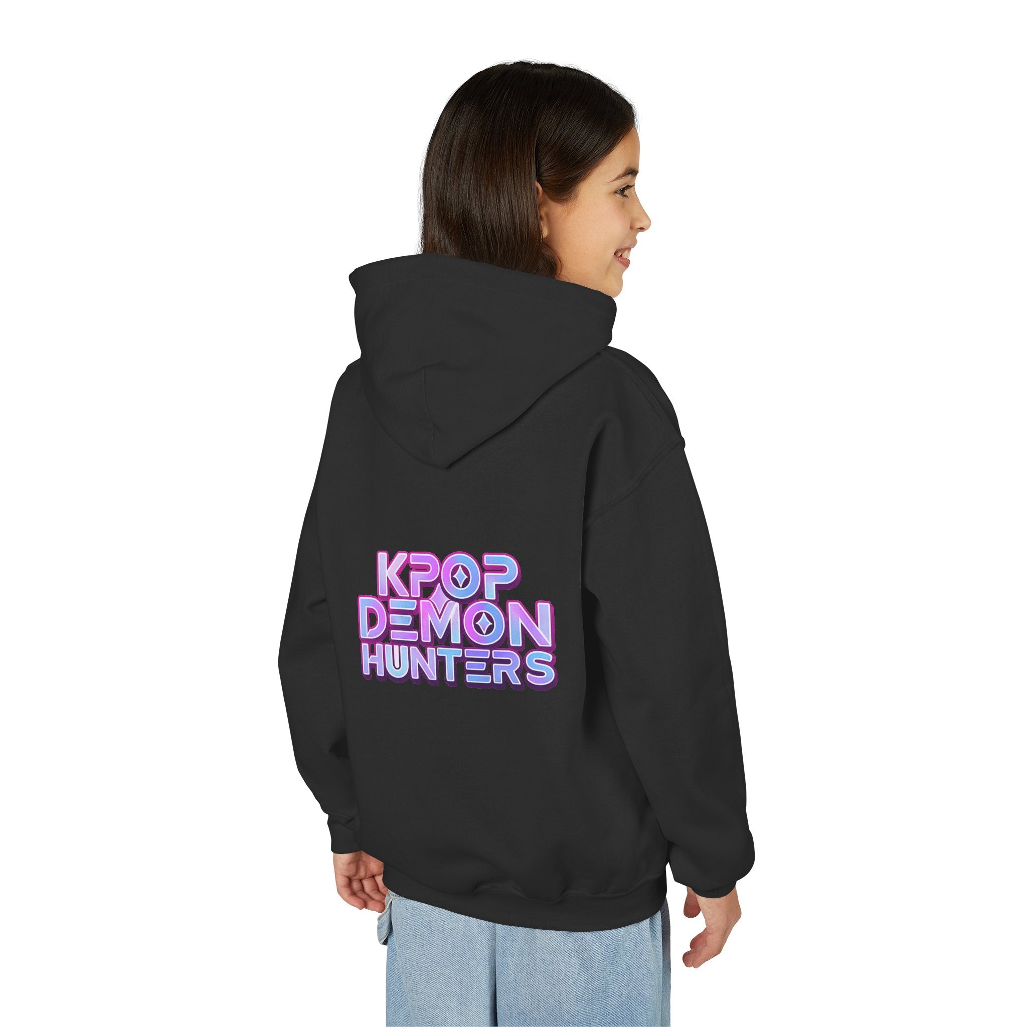 K-Pop Children’s Demon Hunters Hoodie — Neon K-Pop Band Anime Art Pullover