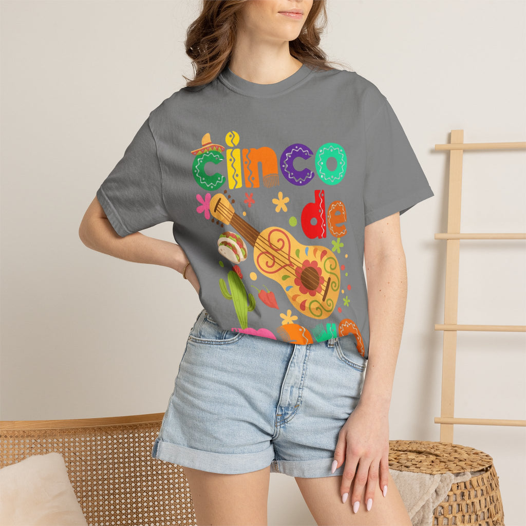 Cinco de Mayo Guitar Cactus T-Shirt | Fiesta Illustration