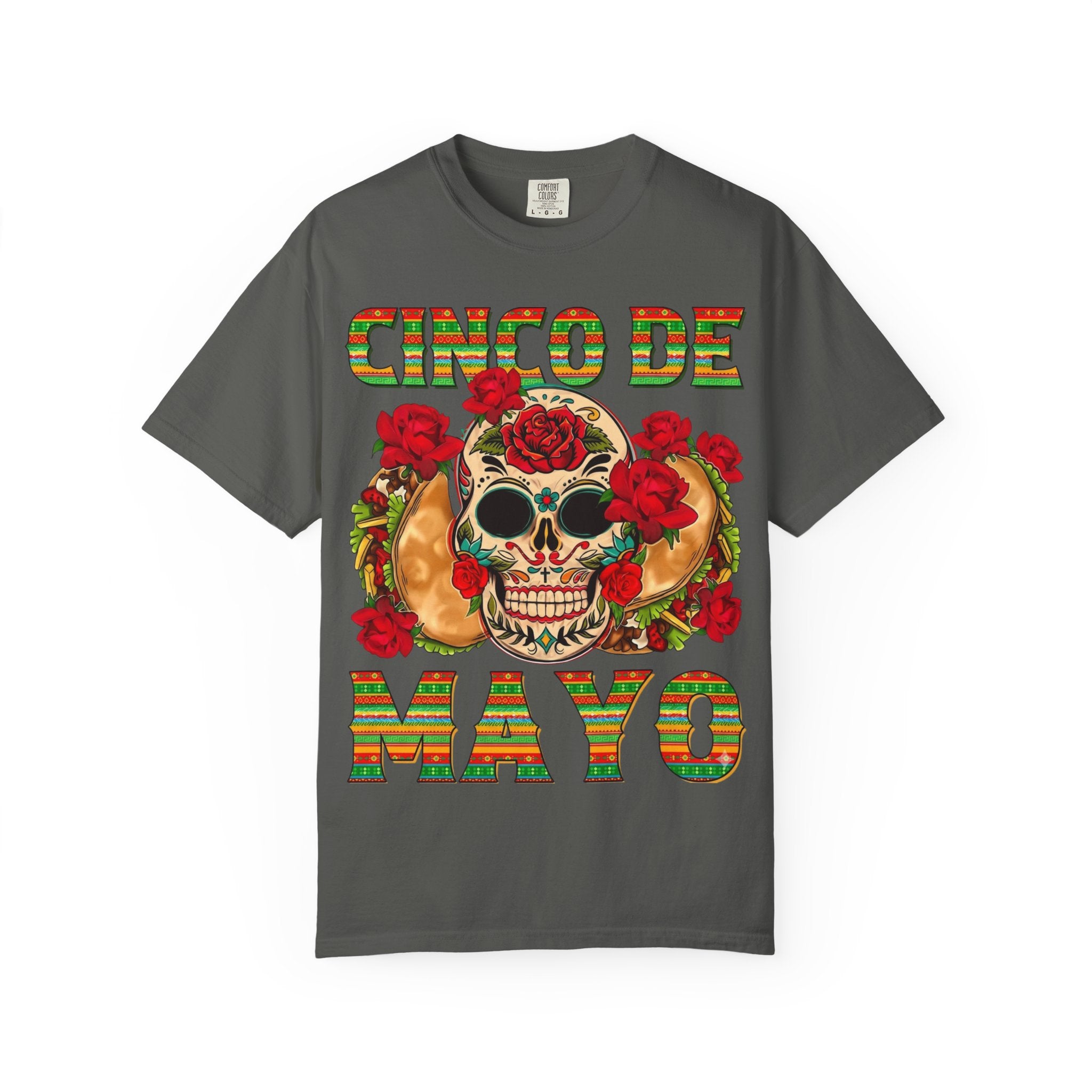 Cinco de Mayo Skull T-Shirt — Floral Sugar Skull Mexican Fiesta Tee