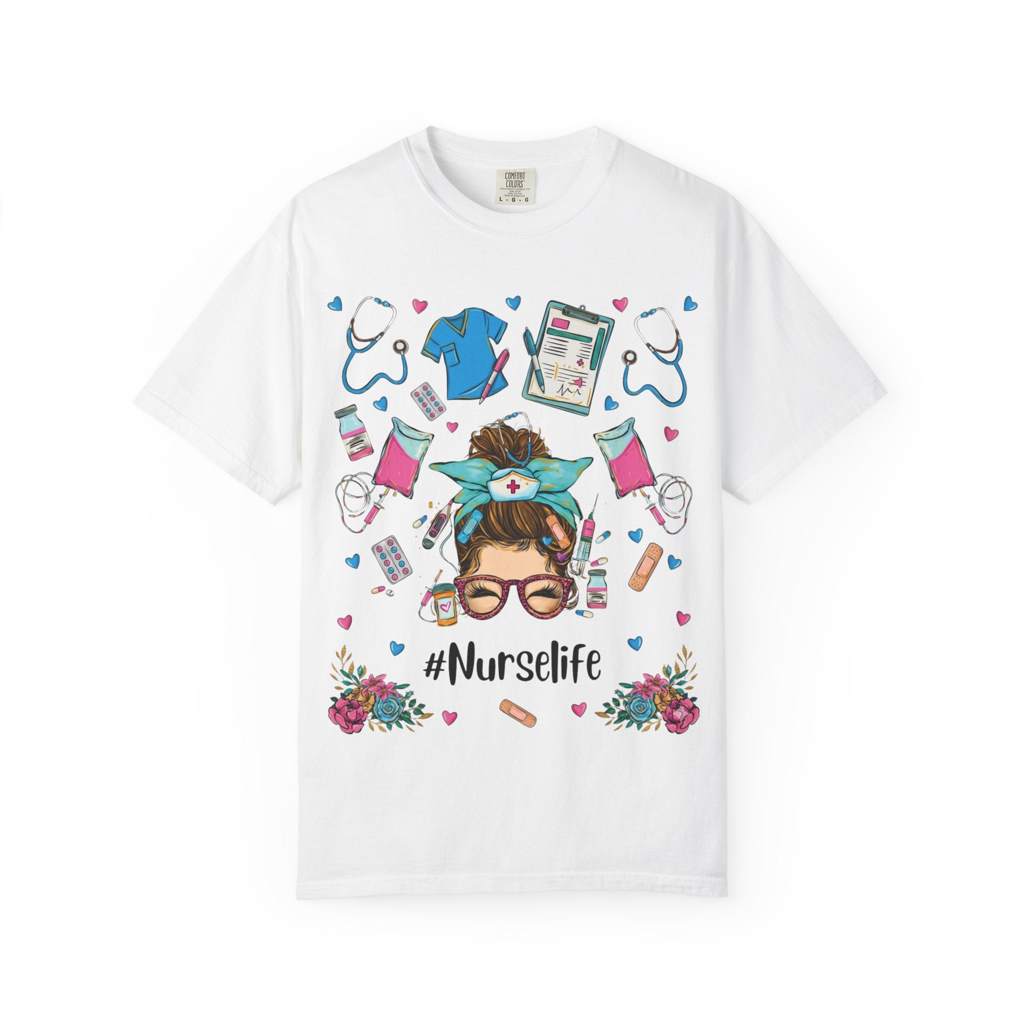 Nurse Life Graphic T-Shirt – #Nurselife Cute Medical Scrubs Design