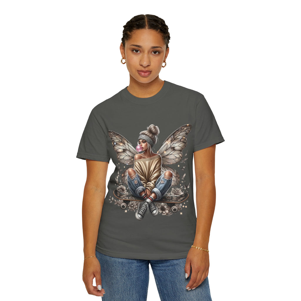Fairy Skateboard Tee — Urban Butterfly Girl Graphic T-Shirt