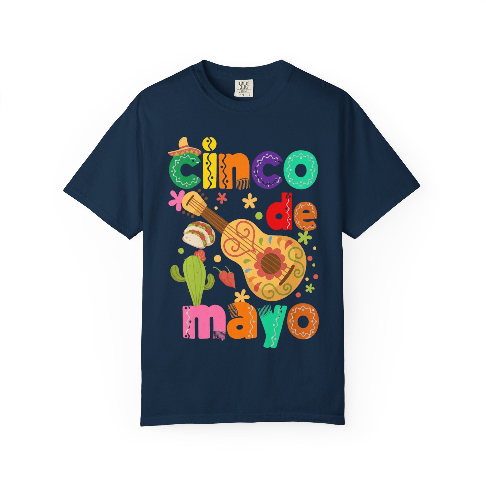Cinco de Mayo Guitar Cactus T-Shirt | Fiesta Illustration