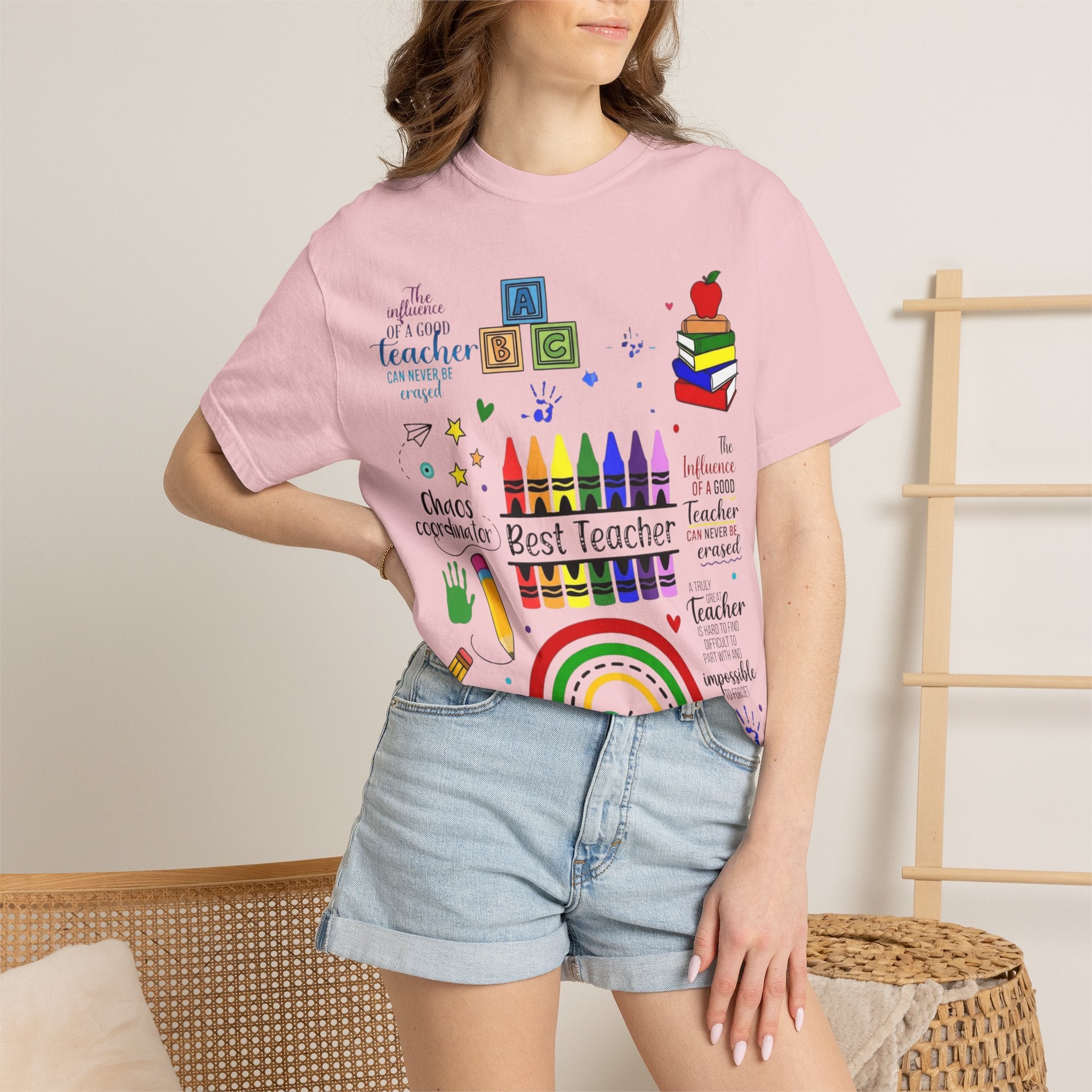 Best Teacher Colorful Classroom Graphic T-Shirt — Teacher Appreciation Gift