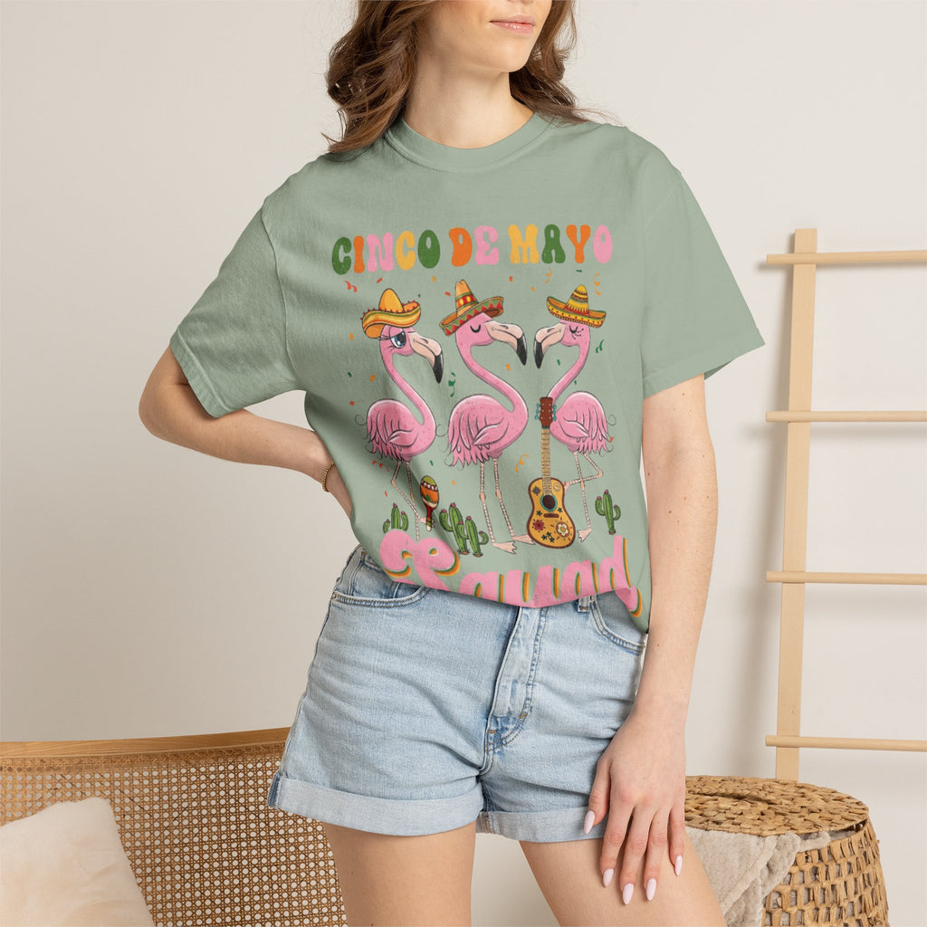 Cinco de Mayo Flamingo Squad T-shirt | Mexican Fiesta Graphic Tee
