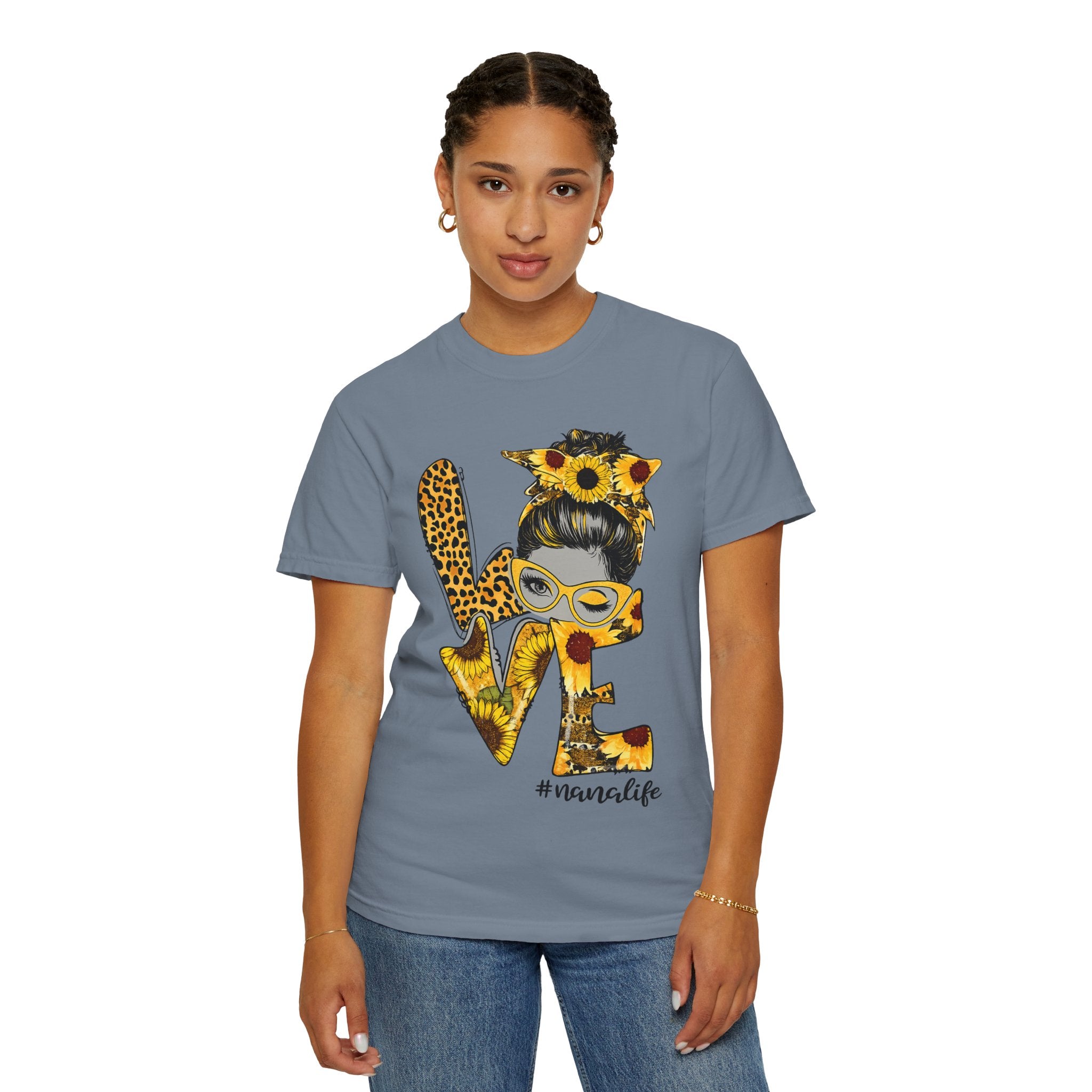 Love Mom T-Shirt — Sunflower & Leopard 'Mom Life' Graphic Tee