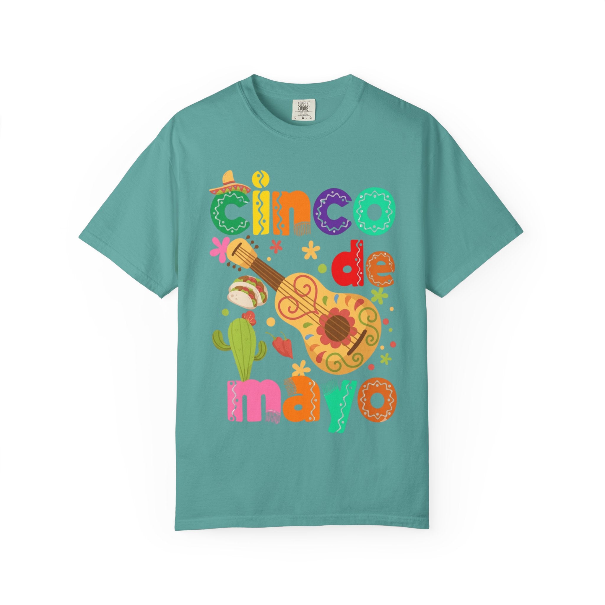 Cinco de Mayo Guitar Cactus T-Shirt | Fiesta Illustration