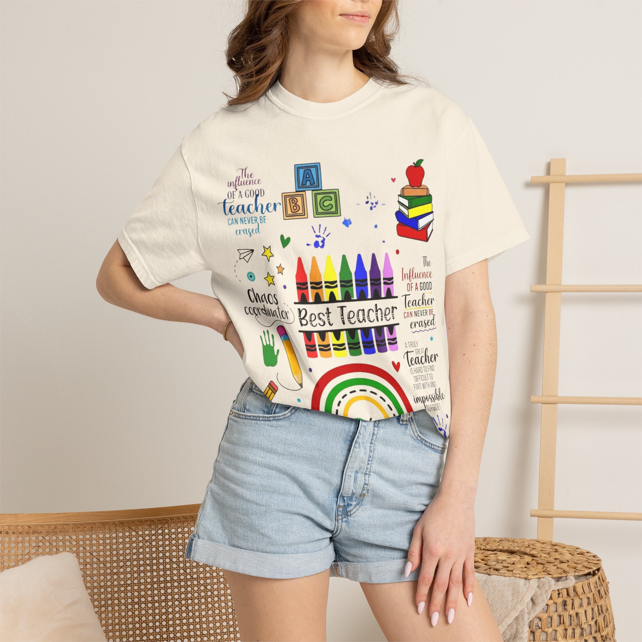 Best Teacher Colorful Classroom Graphic T-Shirt — Teacher Appreciation Gift