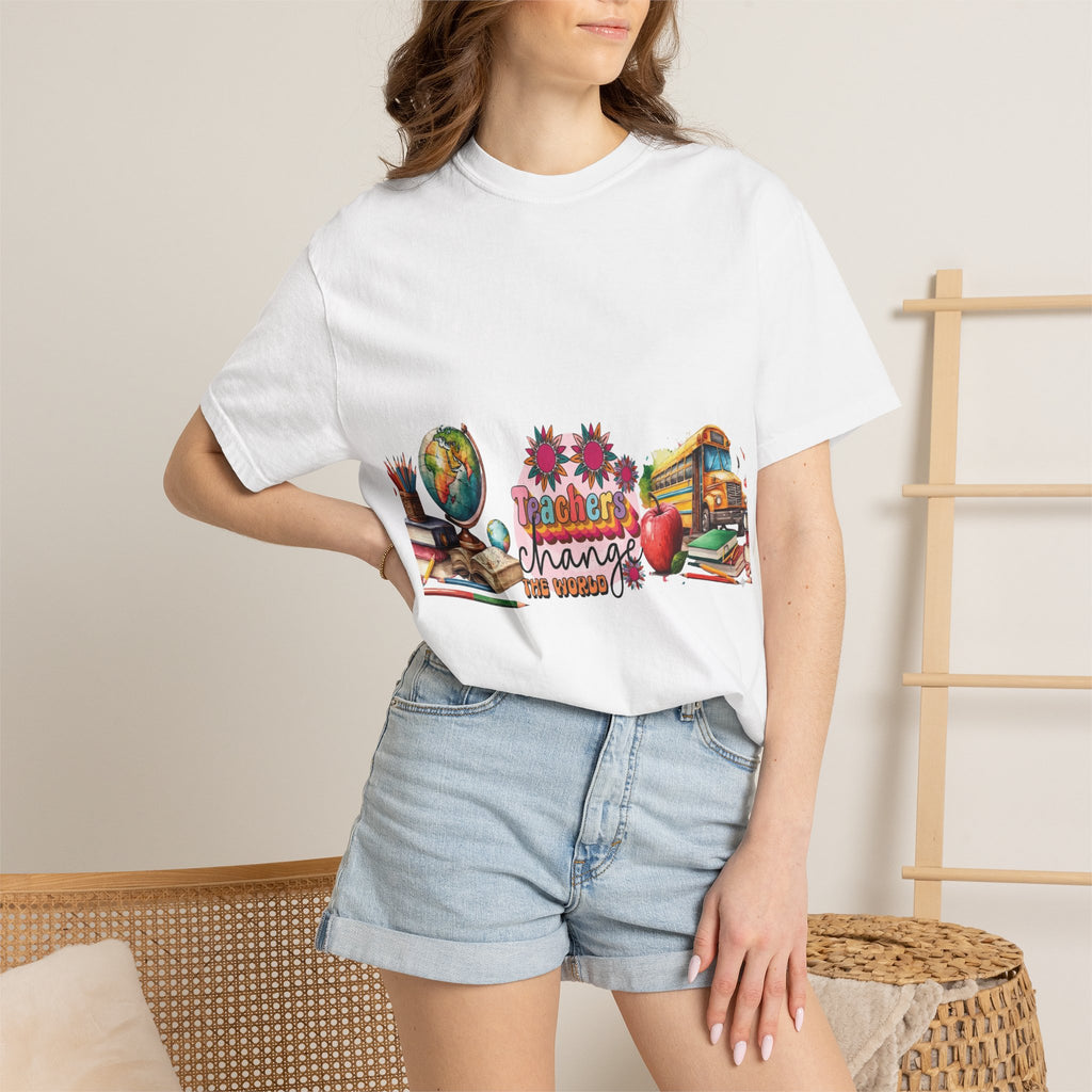 Teacher Classroom Graphic T-Shirt — "Teachers Change the World"