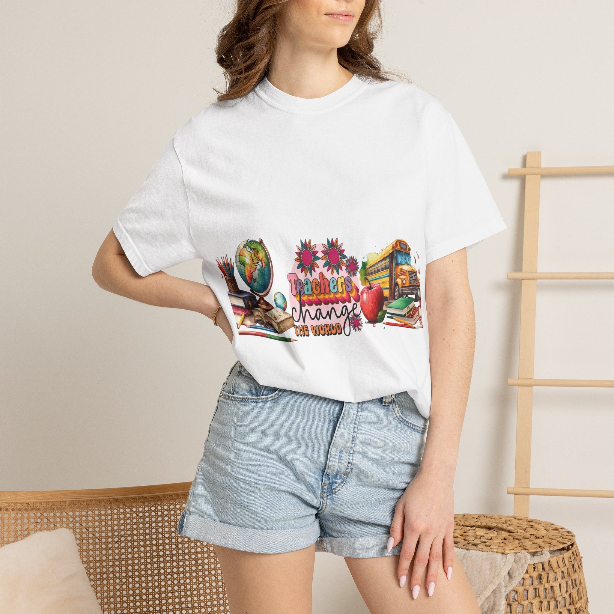 Teacher Classroom Graphic T-Shirt — "Teachers Change the World"