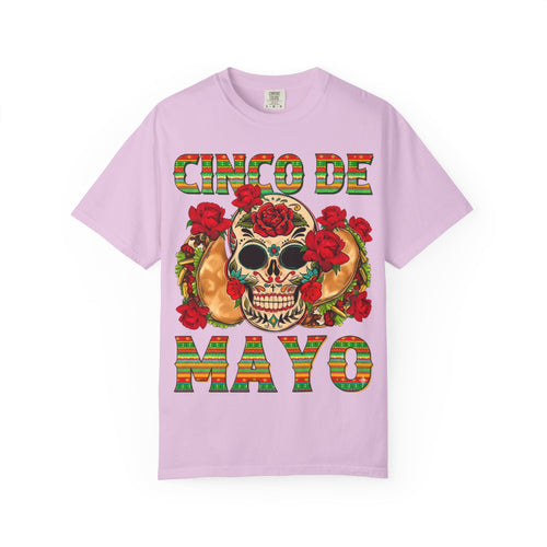 Cinco de Mayo Skull T-Shirt — Floral Sugar Skull Mexican Fiesta Tee