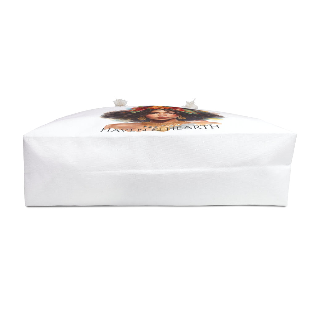 Black Woman Floral Crown Tote Bag | African American Art Weekender Bag