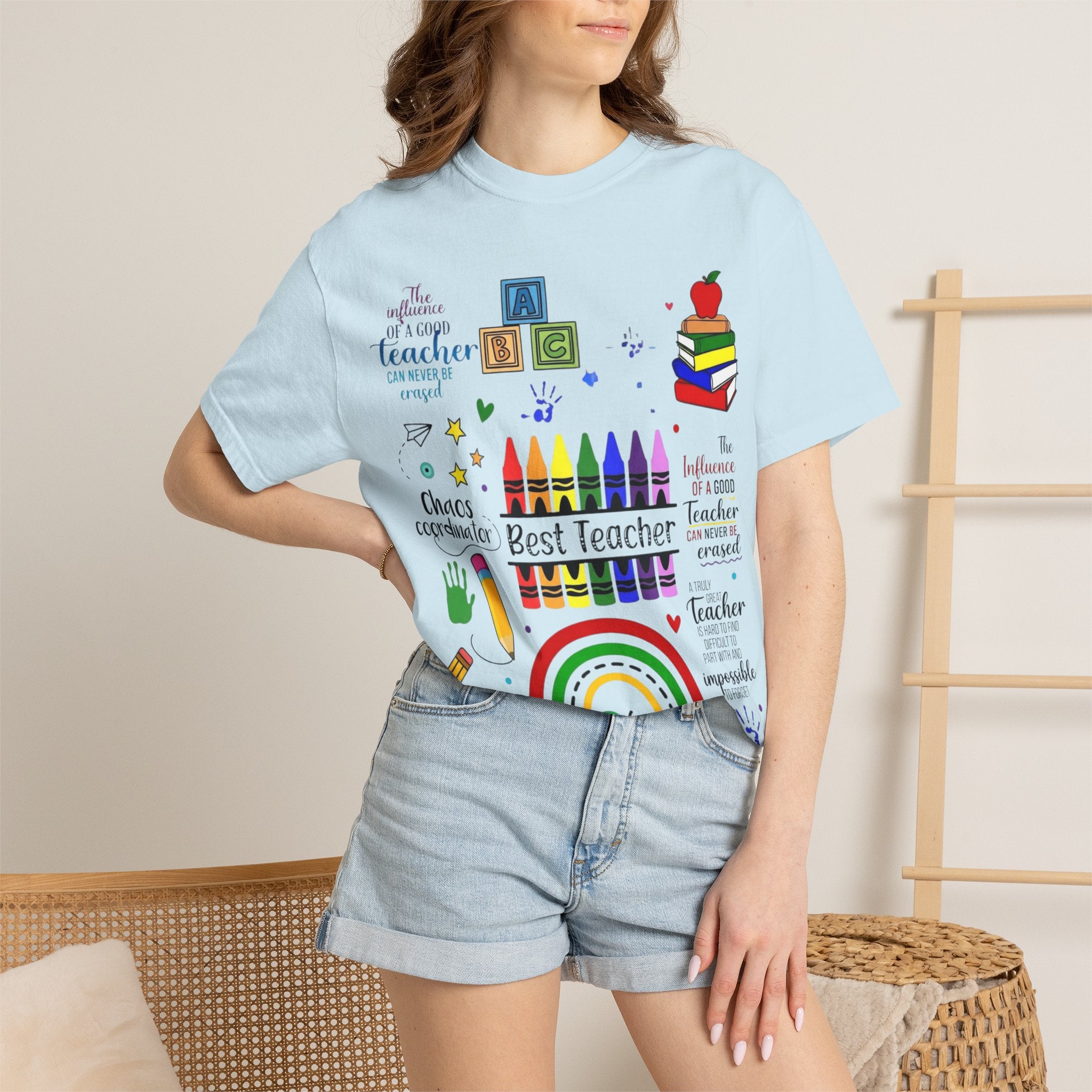 Best Teacher Colorful Classroom Graphic T-Shirt — Teacher Appreciation Gift