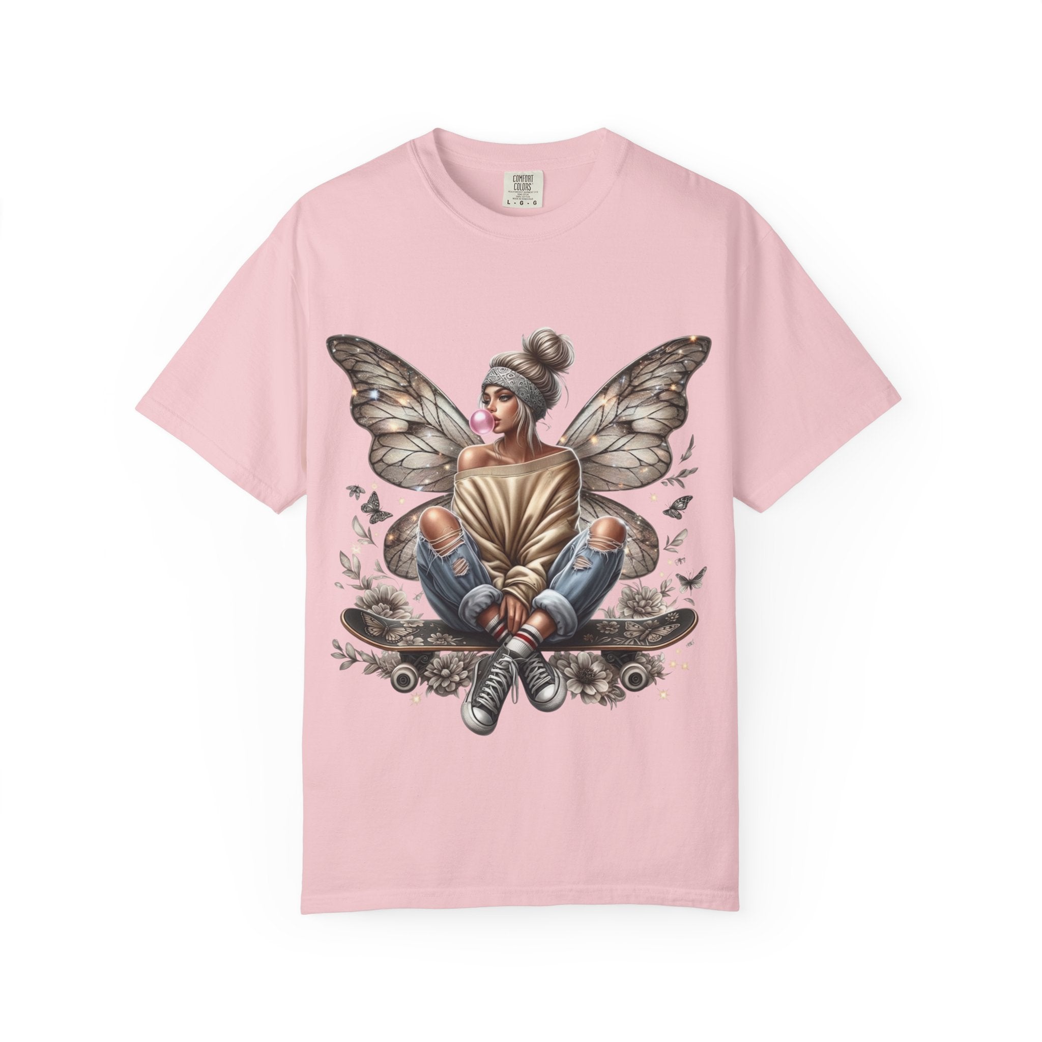 Fairy Skateboard Tee — Urban Butterfly Girl Graphic T-Shirt