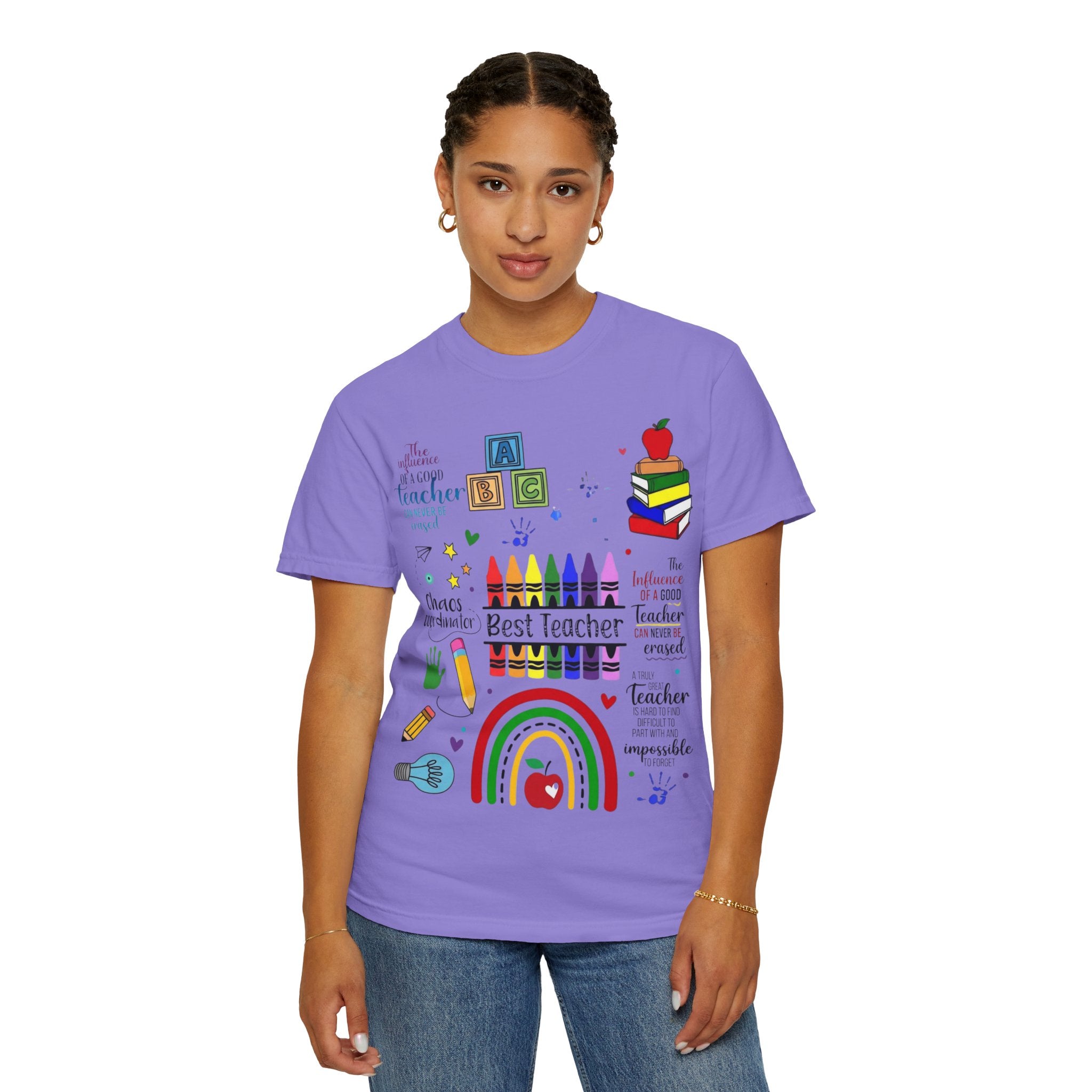 Best Teacher Colorful Classroom Graphic T-Shirt — Teacher Appreciation Gift