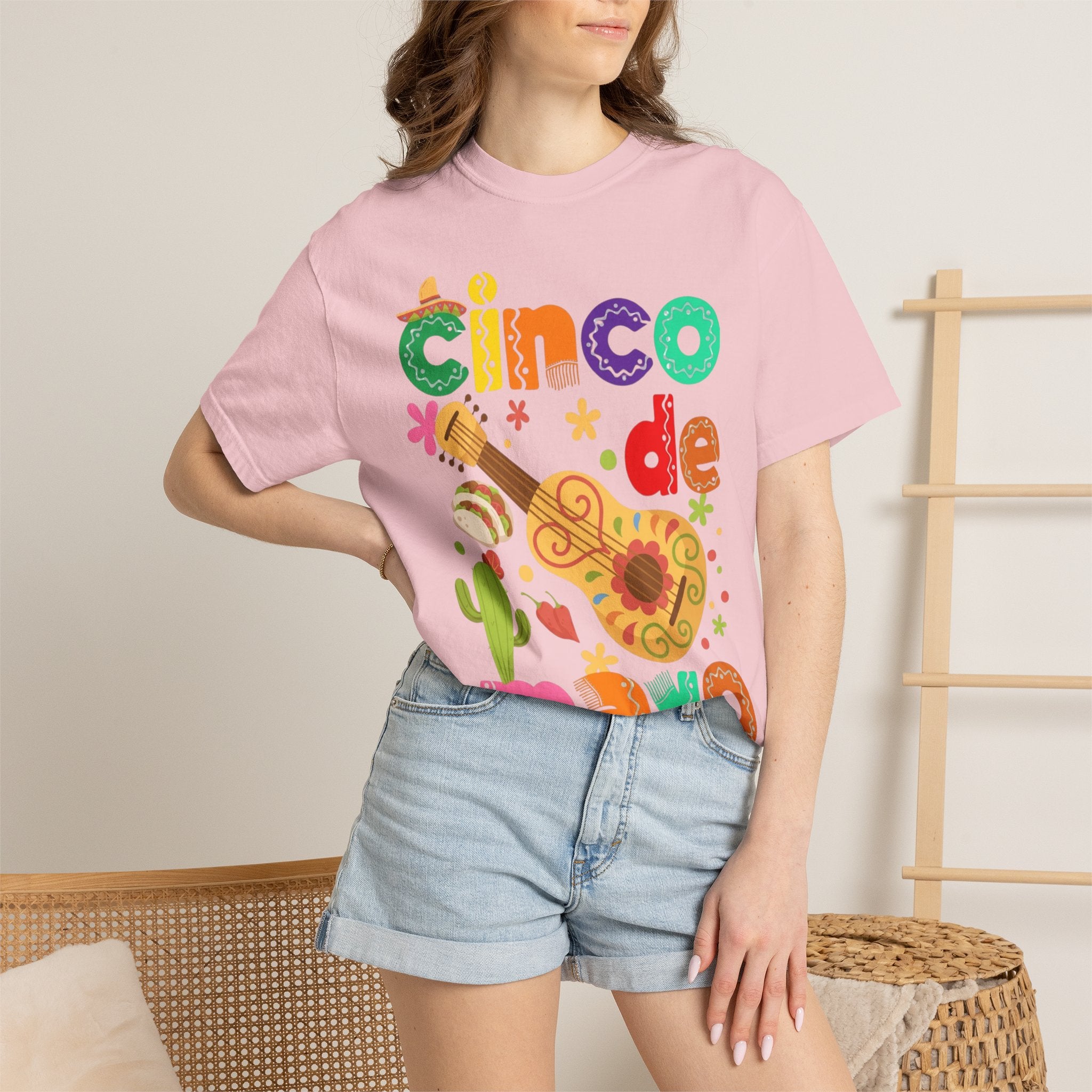 Cinco de Mayo Guitar Cactus T-Shirt | Fiesta Illustration