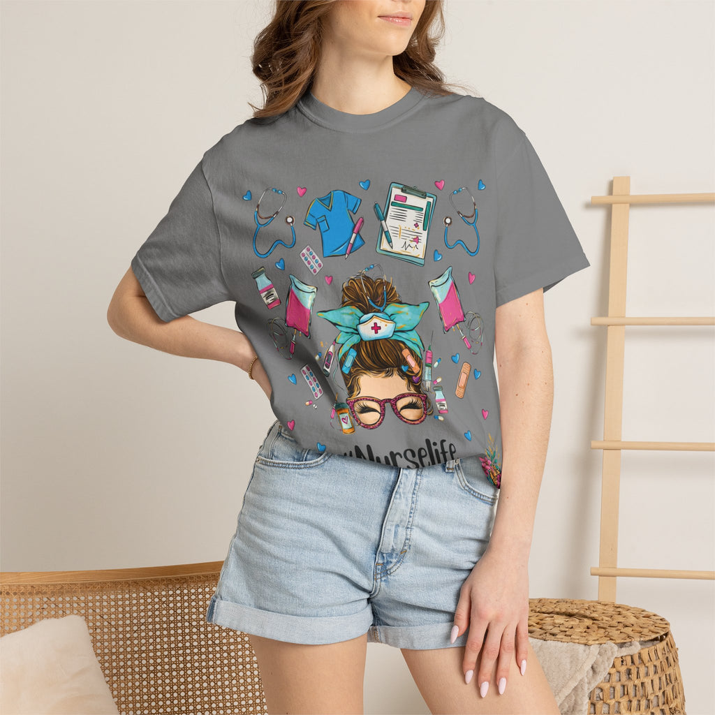Nurse Life Graphic T-Shirt – #Nurselife Cute Medical Scrubs Design