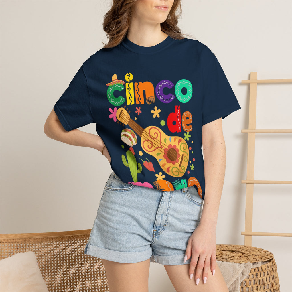 Cinco de Mayo Guitar Cactus T-Shirt | Fiesta Illustration