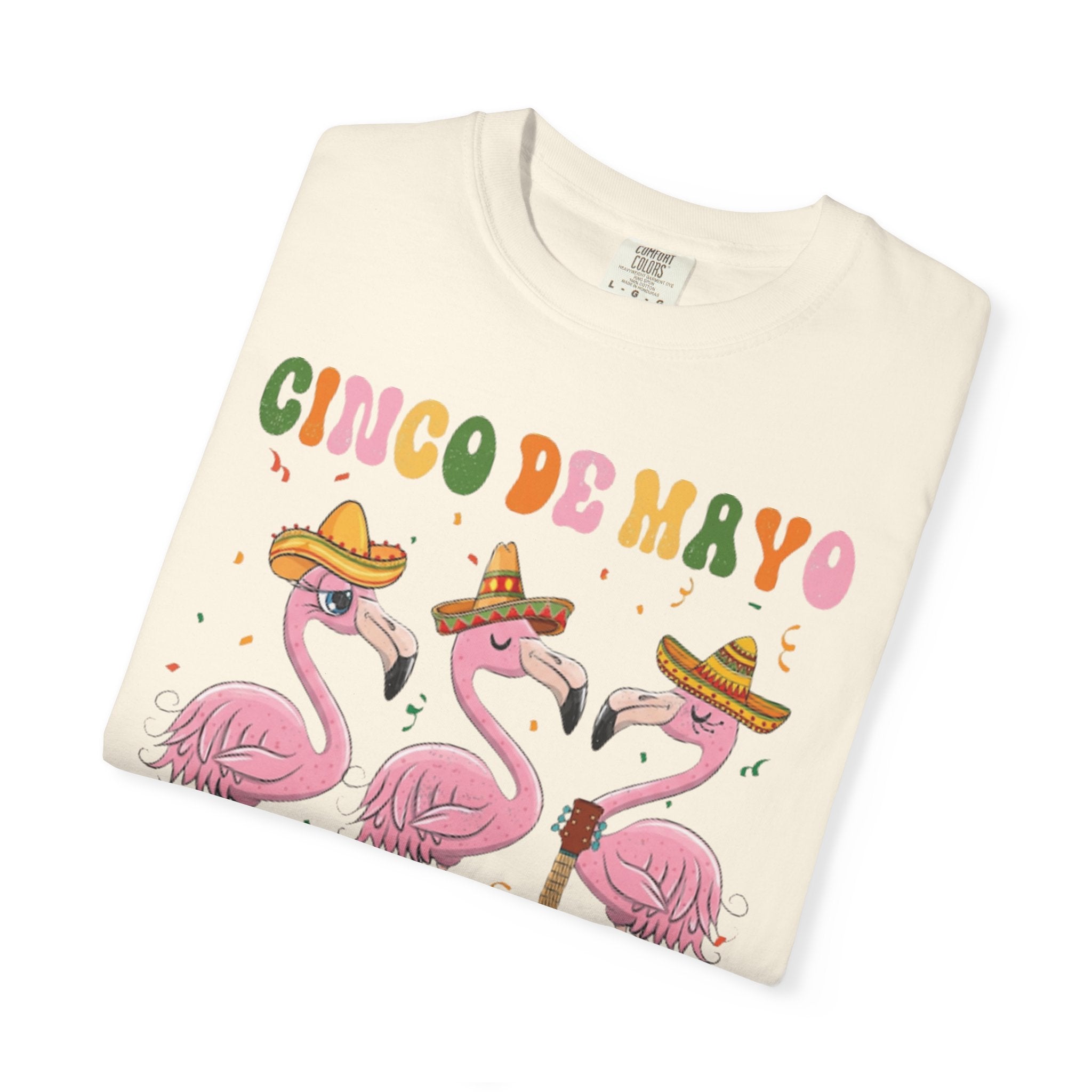 Cinco de Mayo Flamingo Squad T-shirt | Mexican Fiesta Graphic Tee