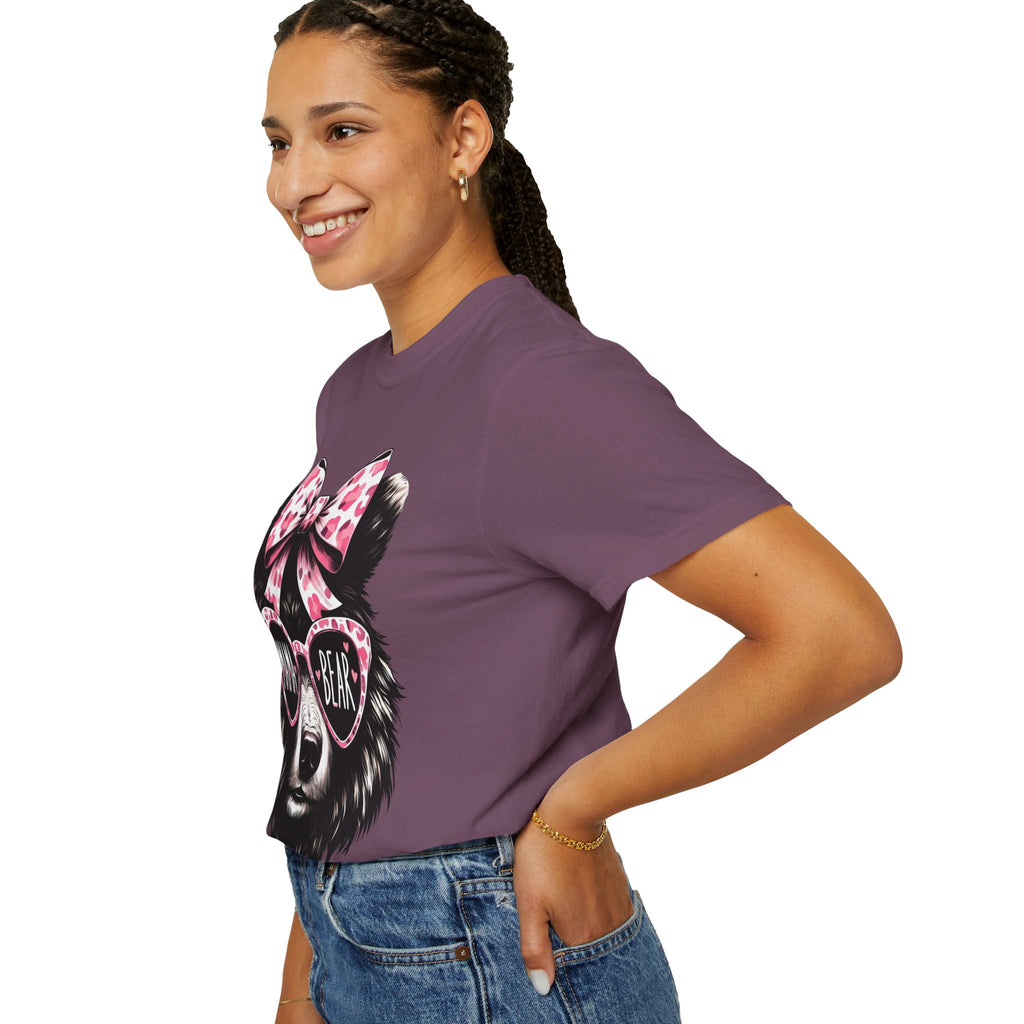 Mama Bear T-Shirt — Cute Leopard Bow & Sunglasses Graphic Tee for Moms