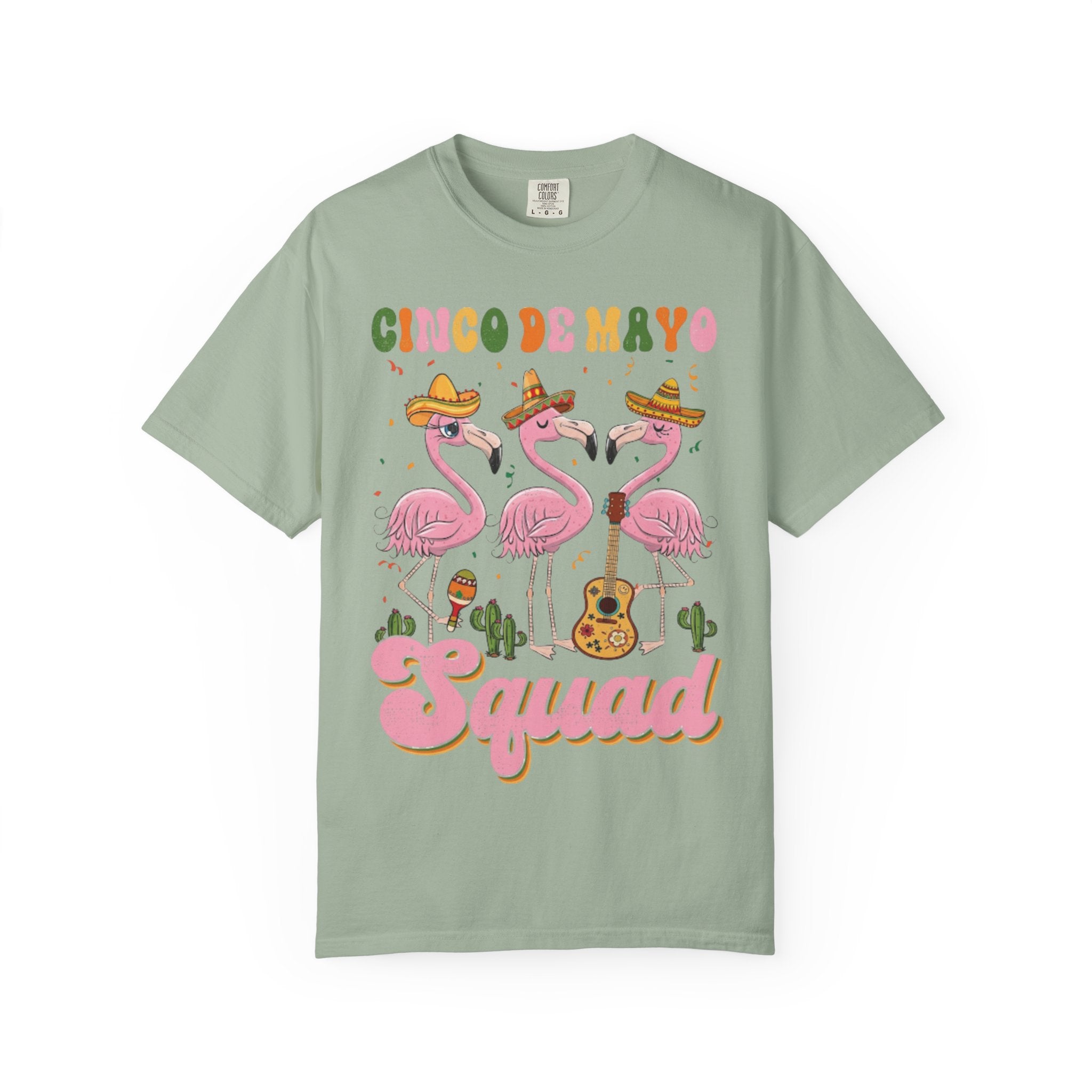 Cinco de Mayo Flamingo Squad T-shirt | Mexican Fiesta Graphic Tee