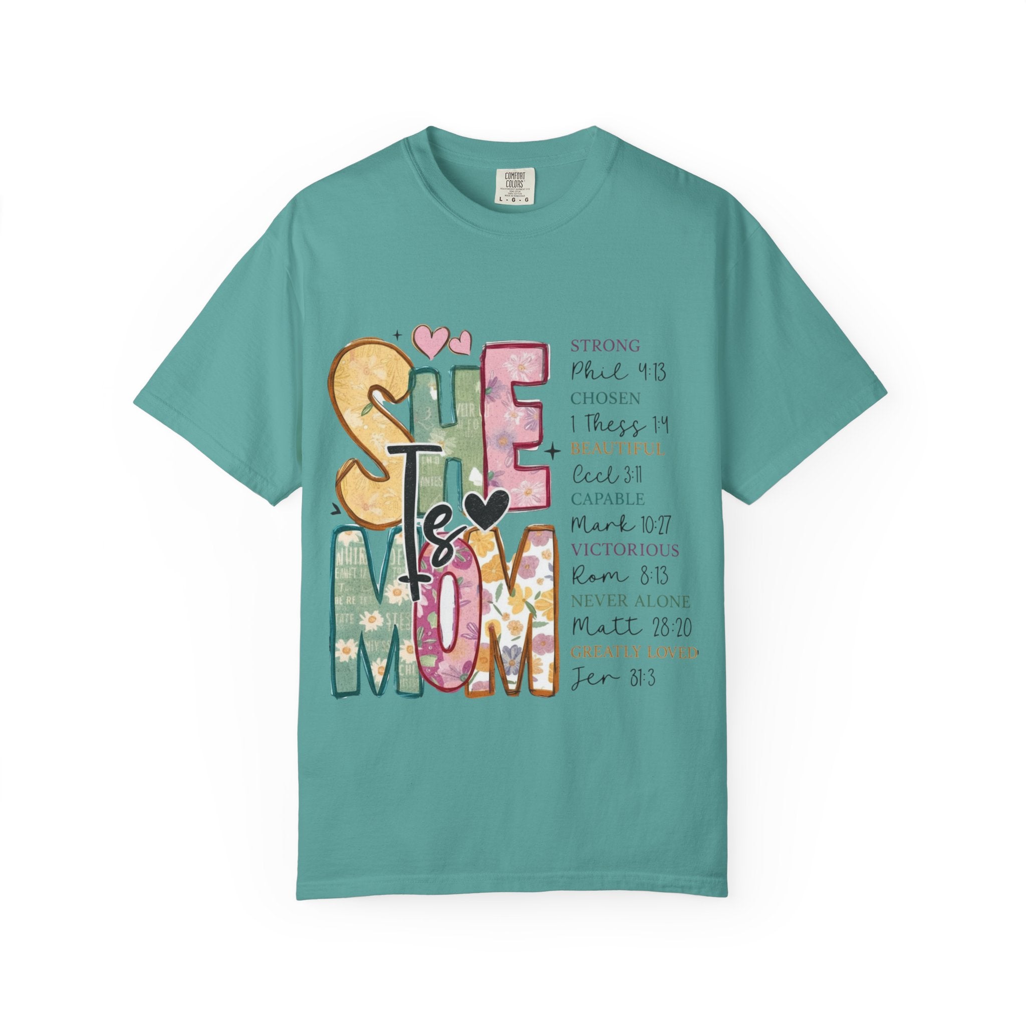 She & Mom Scripture Floral T-Shirt — Faith-Based Mother's Day Gift