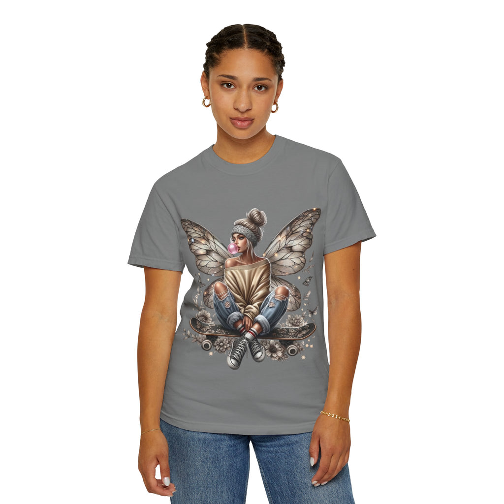 Fairy Skateboard Tee — Urban Butterfly Girl Graphic T-Shirt