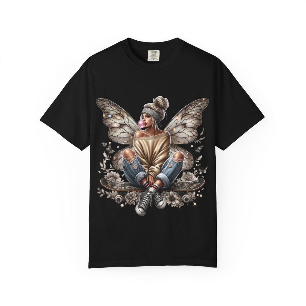 Fairy Skateboard Tee — Urban Butterfly Girl Graphic T-Shirt