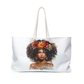 Black Woman Floral Crown Tote Bag | African American Art Weekender Bag