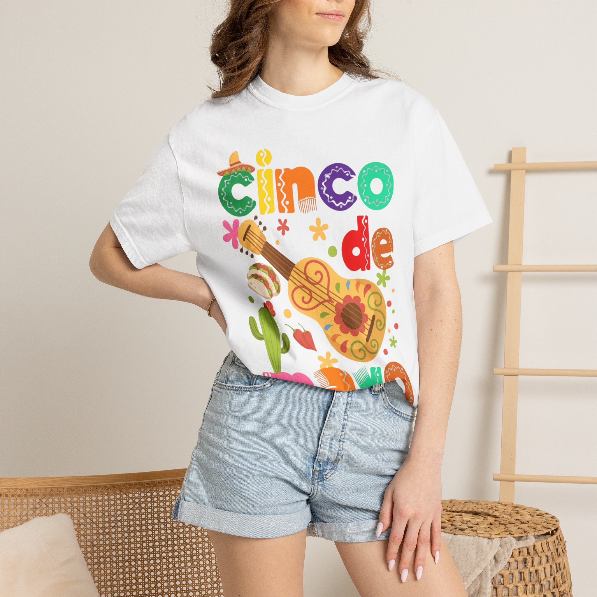 Cinco de Mayo Guitar Cactus T-Shirt | Fiesta Illustration