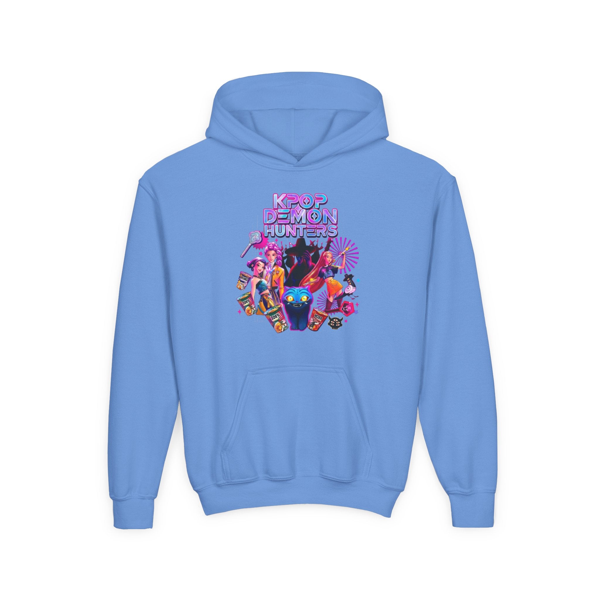 K-Pop Children’s Demon Hunters Hoodie — Neon K-Pop Band Anime Art Pullover