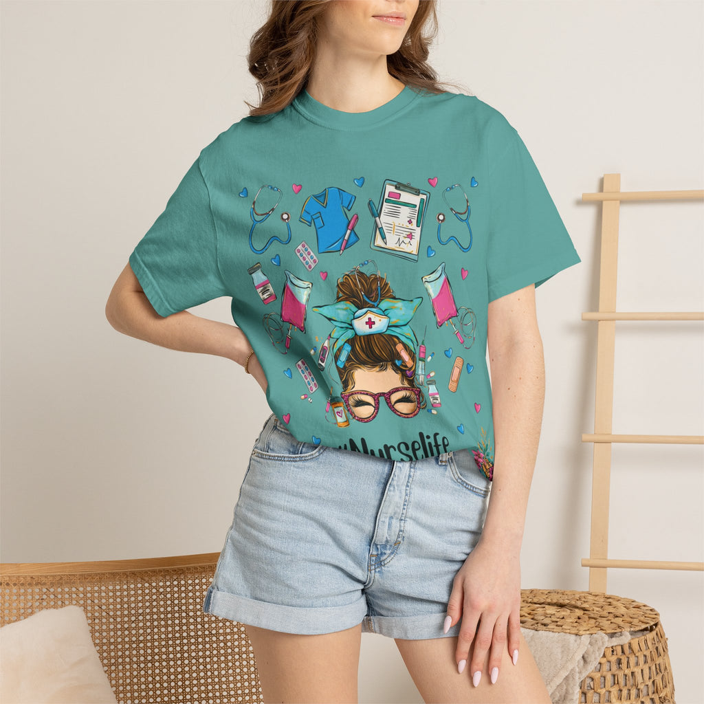 Nurse Life Graphic T-Shirt – #Nurselife Cute Medical Scrubs Design
