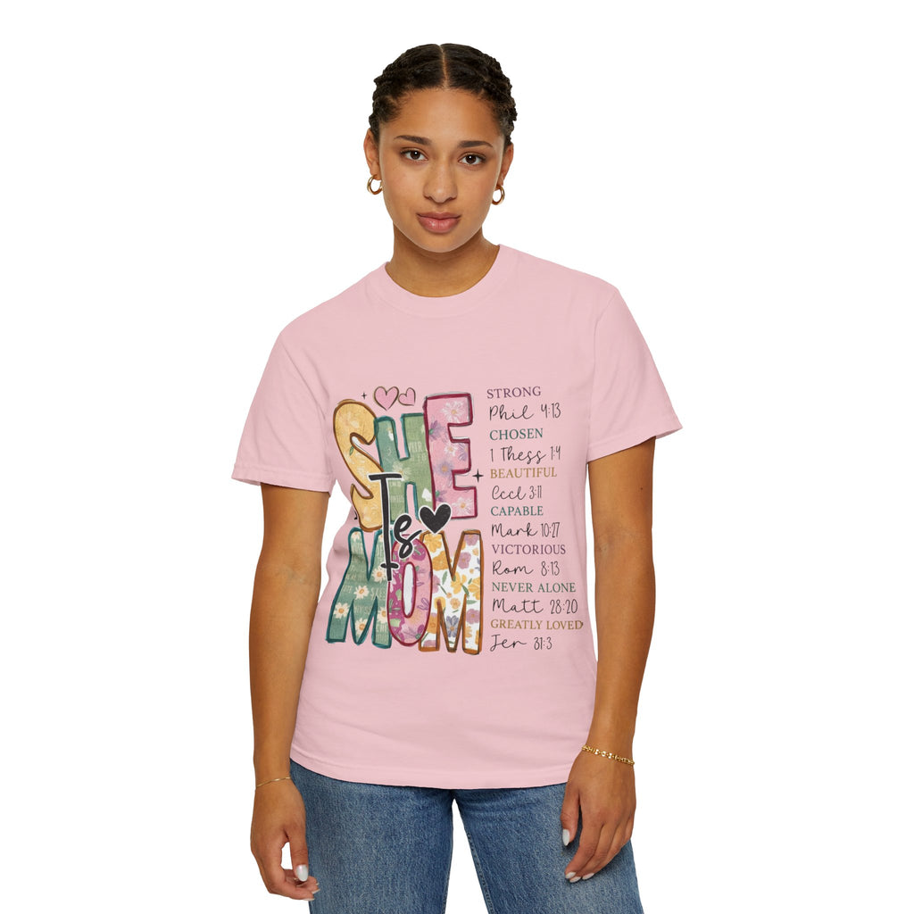 She & Mom Scripture Floral T-Shirt — Faith-Based Mother's Day Gift