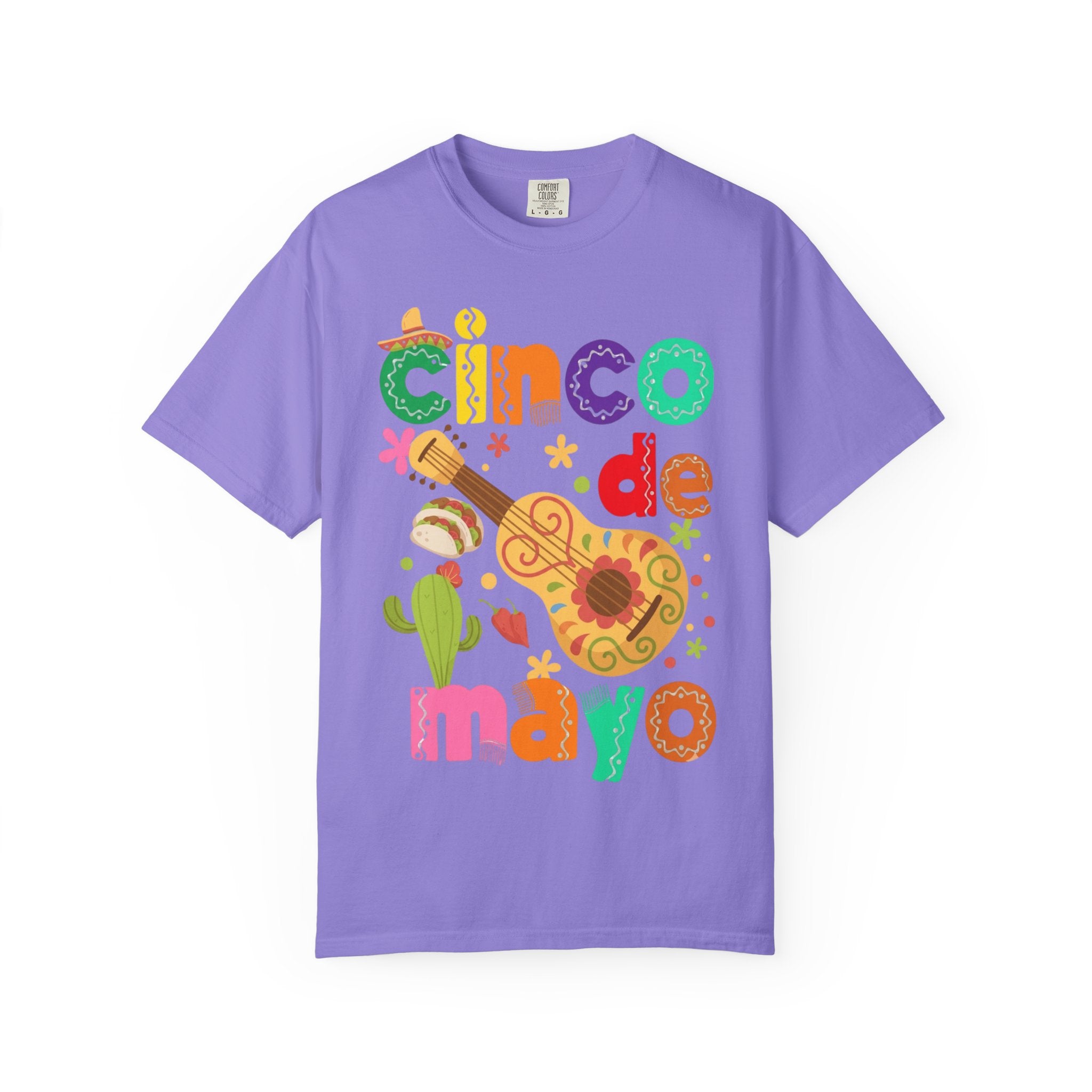 Cinco de Mayo Guitar Cactus T-Shirt | Fiesta Illustration