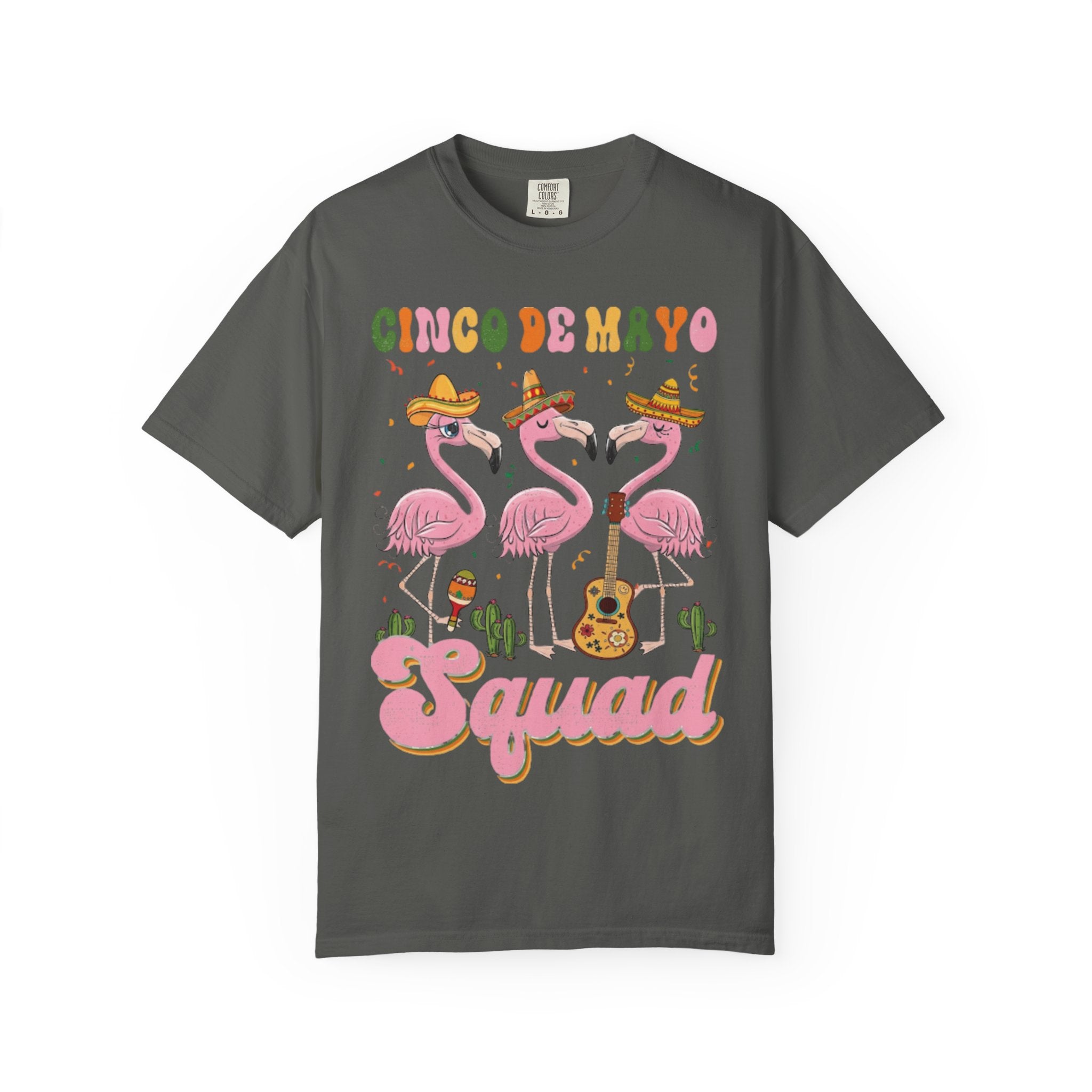 Cinco de Mayo Flamingo Squad T-shirt | Mexican Fiesta Graphic Tee