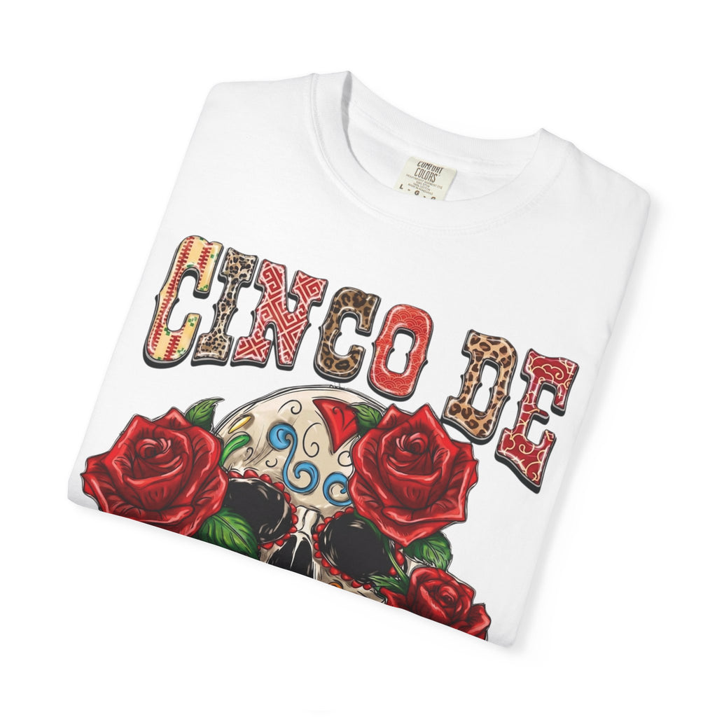 Cinco de Mayo Sugar Skull T-shirt | Floral Rose Skull Tee