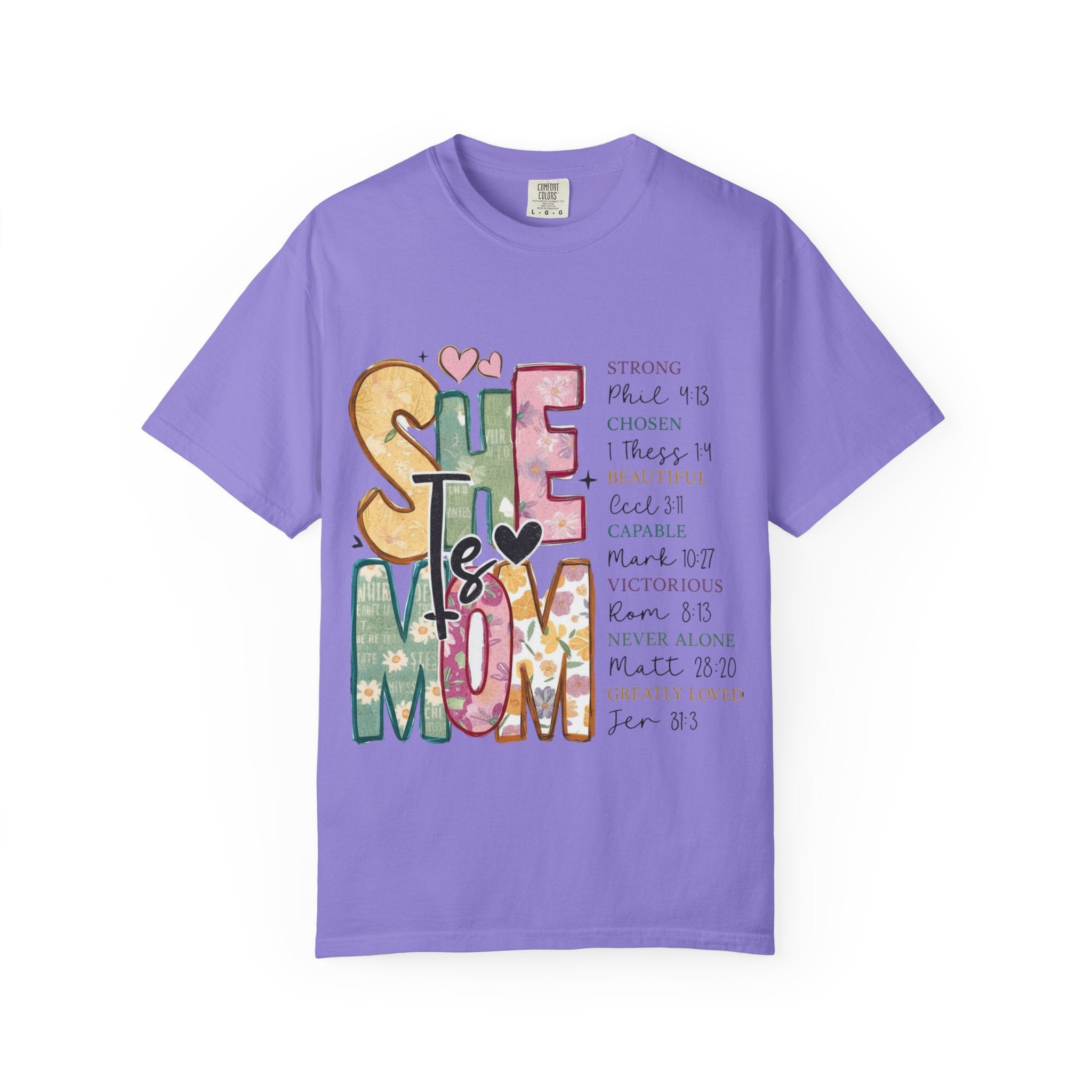 She & Mom Scripture Floral T-Shirt — Faith-Based Mother's Day Gift
