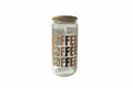 Glass jar with 'Coffee' text design on a white background