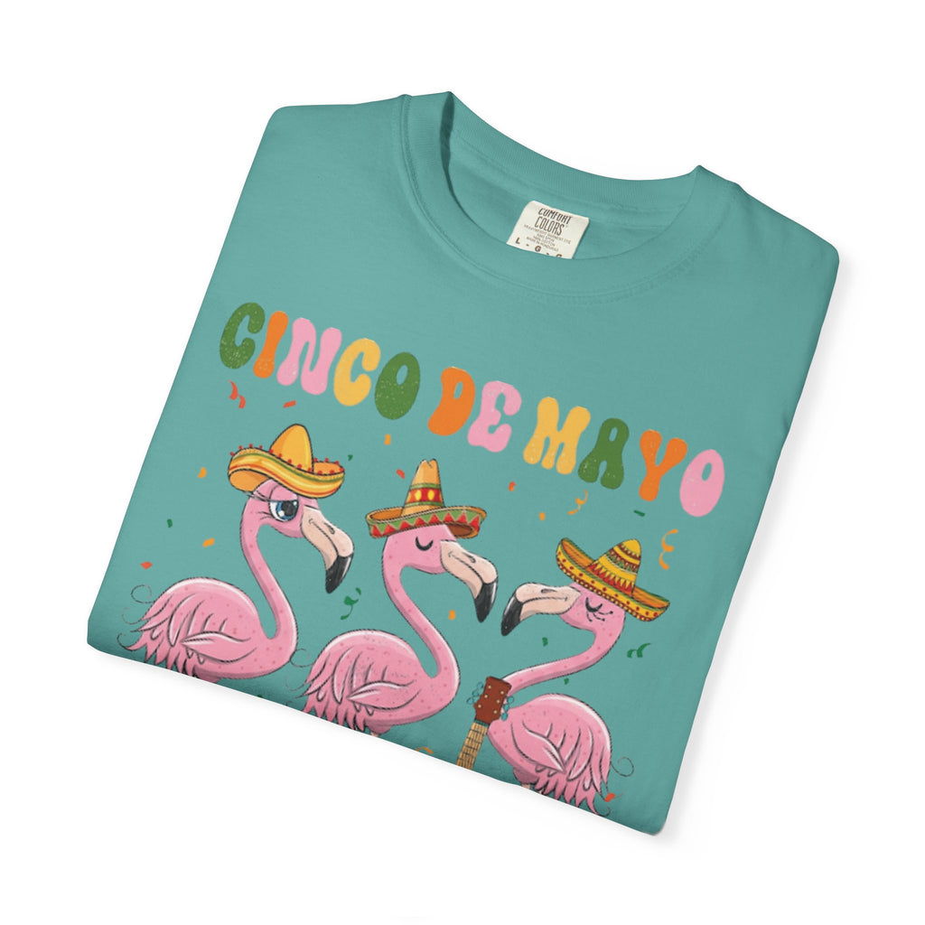 Cinco de Mayo Flamingo Squad T-shirt | Mexican Fiesta Graphic Tee