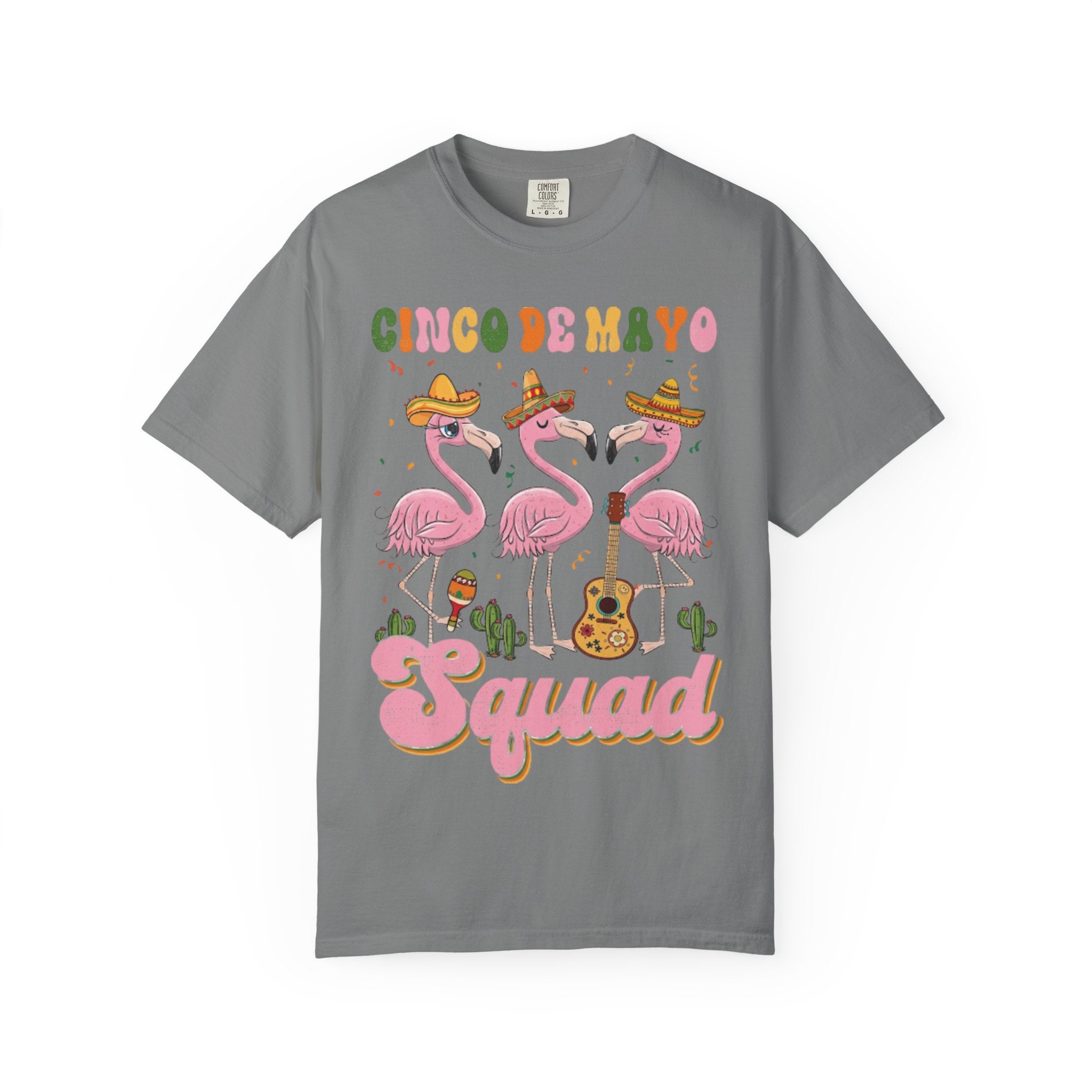 Cinco de Mayo Flamingo Squad T-shirt | Mexican Fiesta Graphic Tee