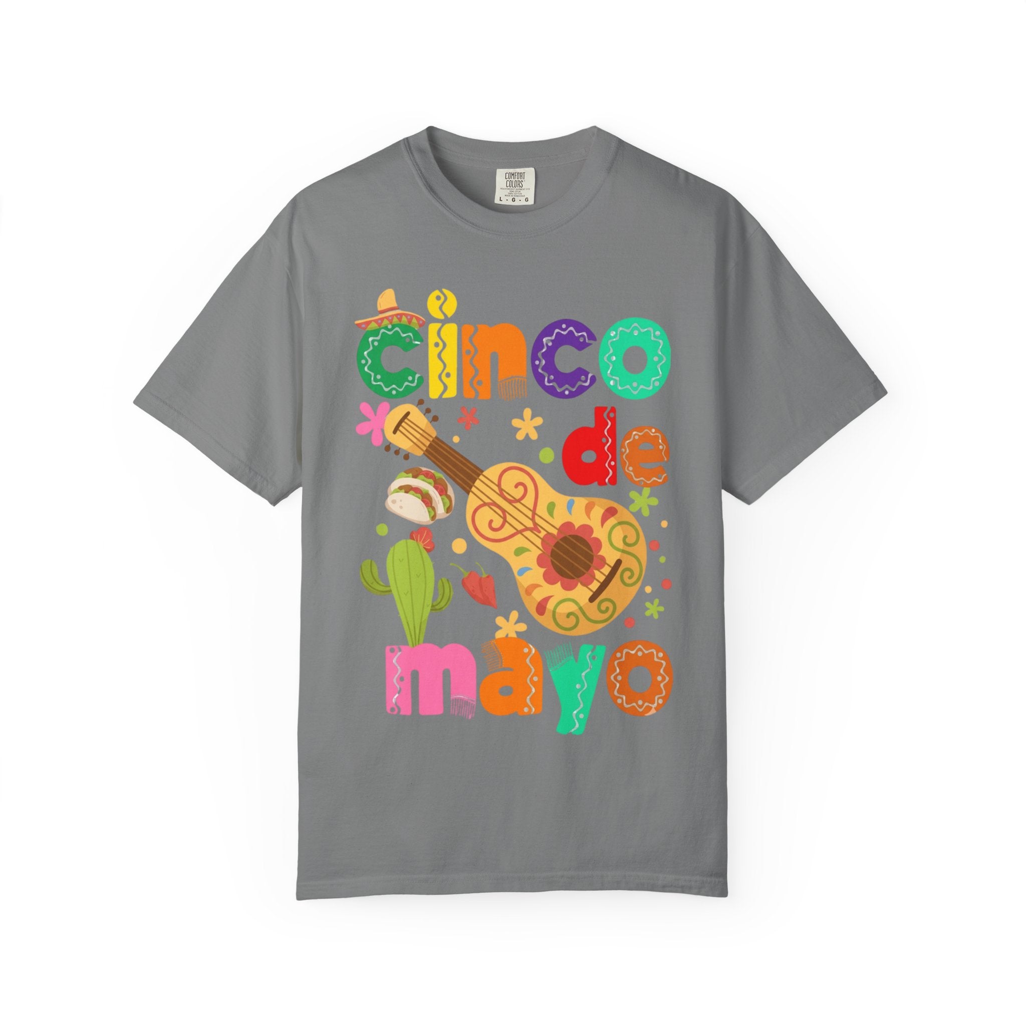 Cinco de Mayo Guitar Cactus T-Shirt | Fiesta Illustration