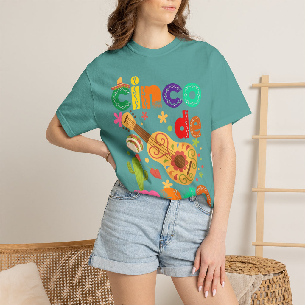 Cinco de Mayo Guitar Cactus T-Shirt | Fiesta Illustration