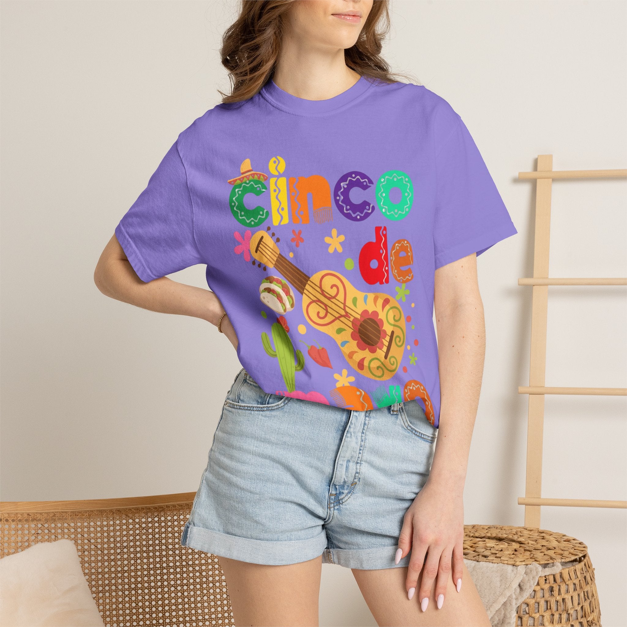 Cinco de Mayo Guitar Cactus T-Shirt | Fiesta Illustration