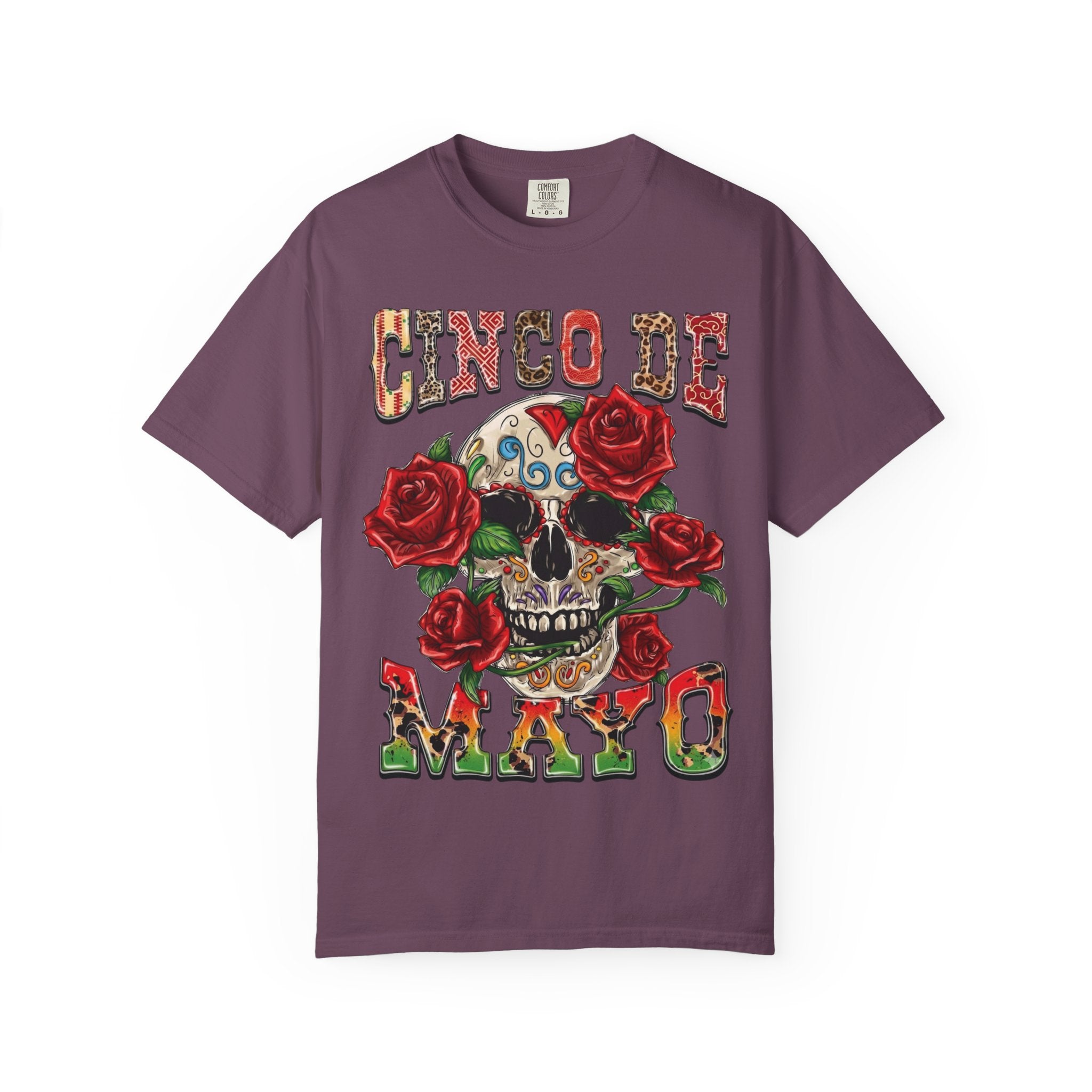 Cinco de Mayo Sugar Skull T-shirt | Floral Rose Skull Tee