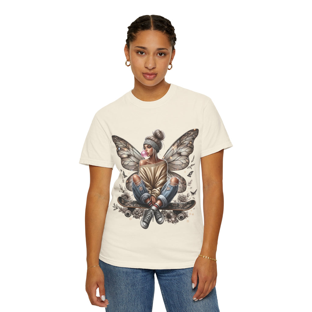 Fairy Skateboard Tee — Urban Butterfly Girl Graphic T-Shirt