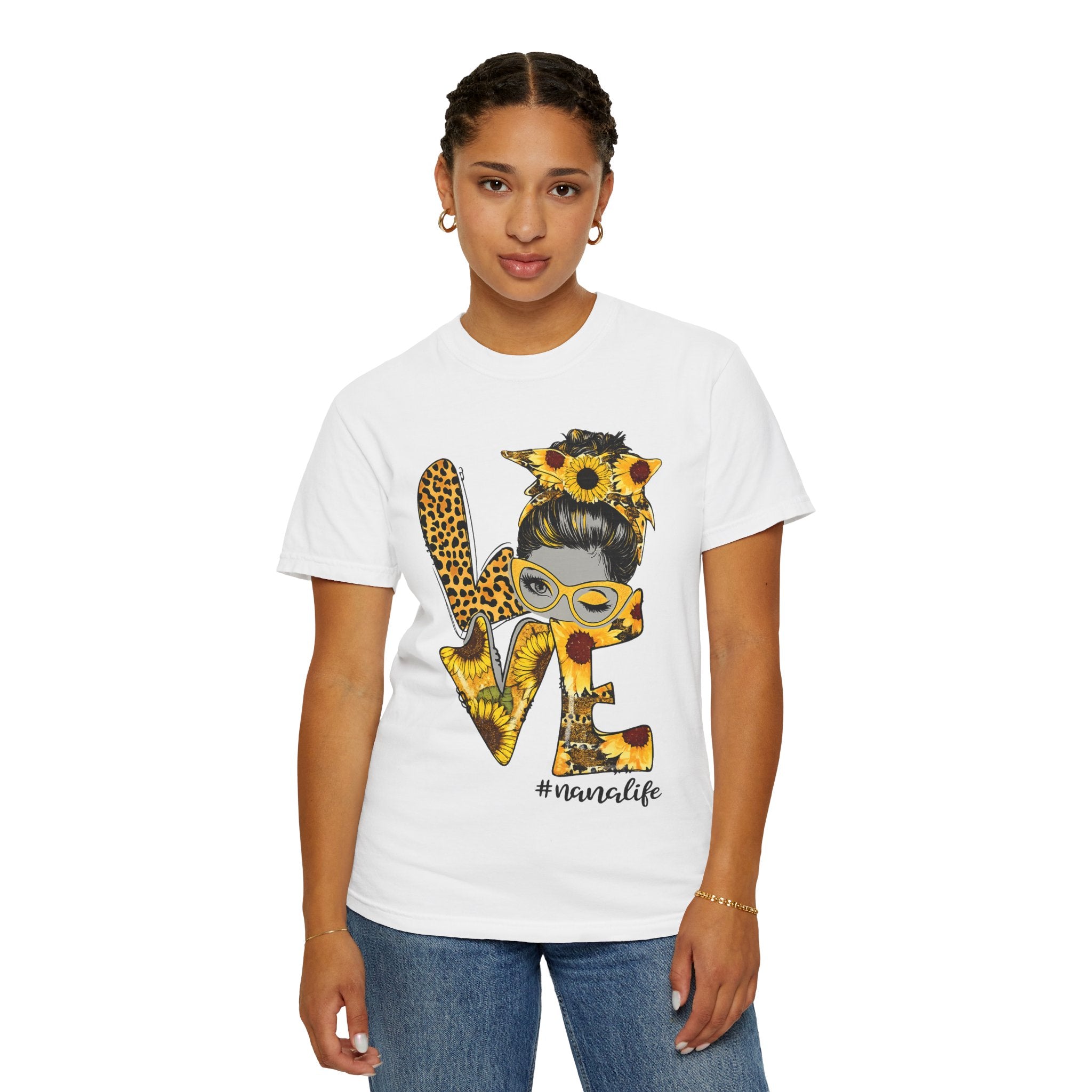 Love Mom T-Shirt — Sunflower & Leopard 'Mom Life' Graphic Tee