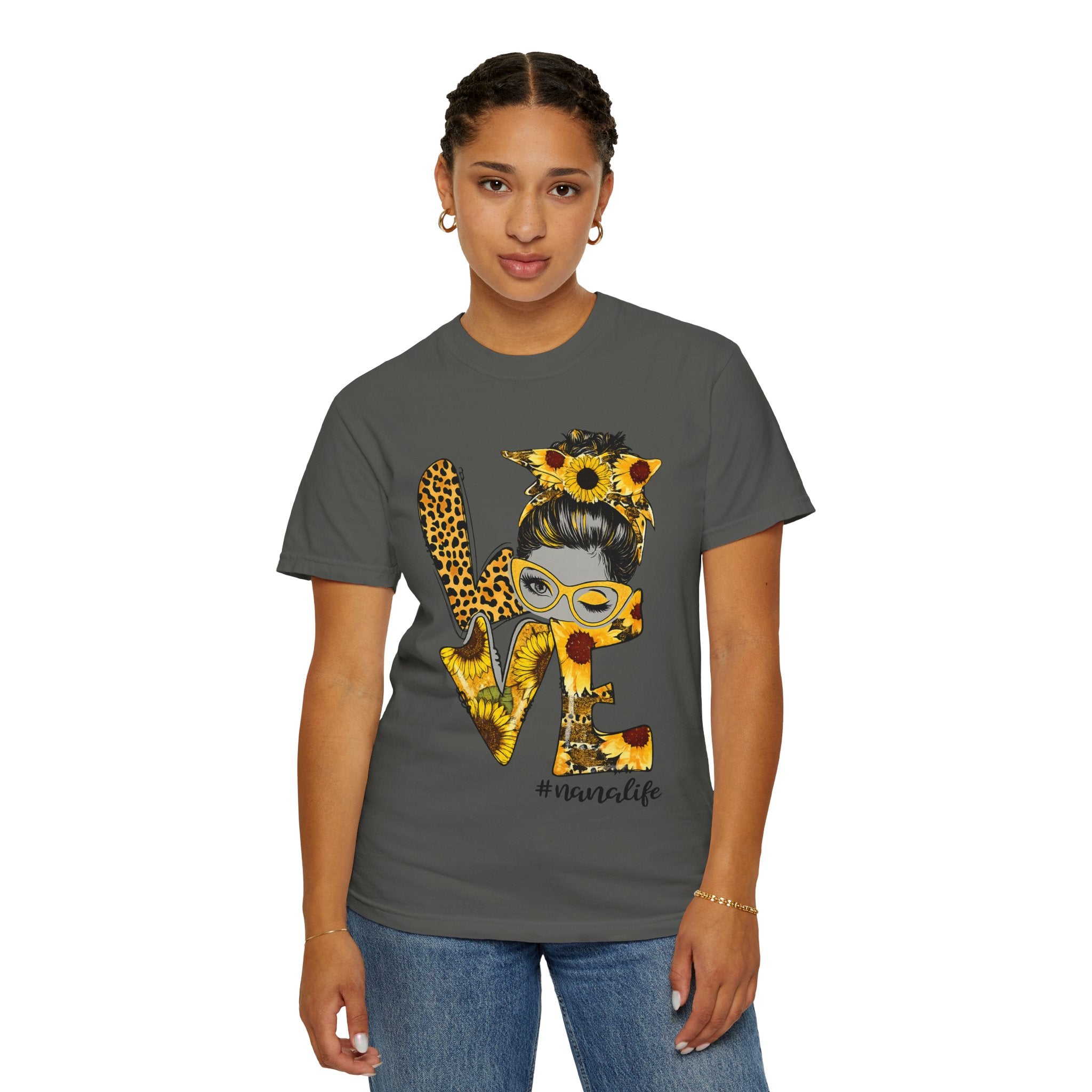 Love Mom T-Shirt — Sunflower & Leopard 'Mom Life' Graphic Tee