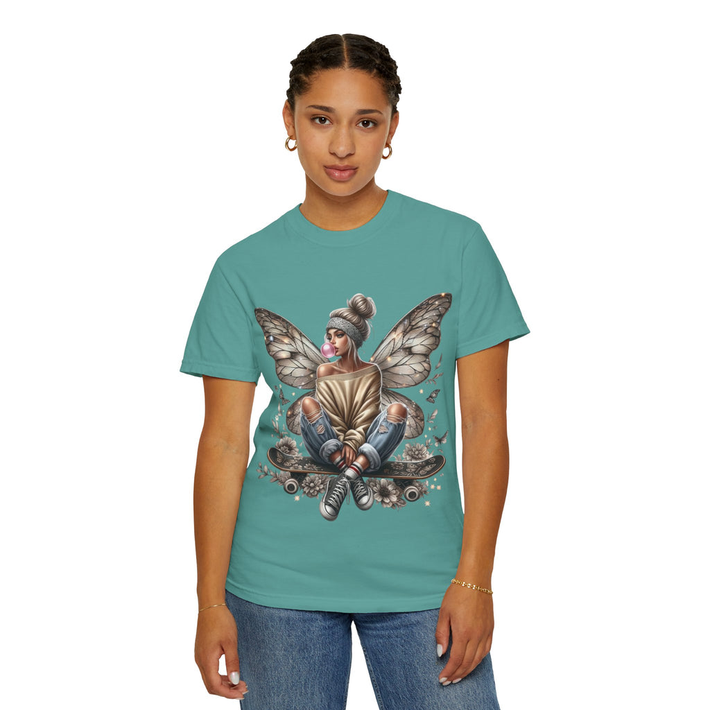 Fairy Skateboard Tee — Urban Butterfly Girl Graphic T-Shirt