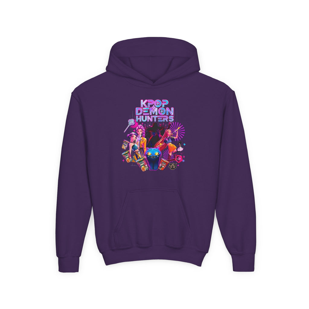 K-Pop Children’s Demon Hunters Hoodie — Neon K-Pop Band Anime Art Pullover