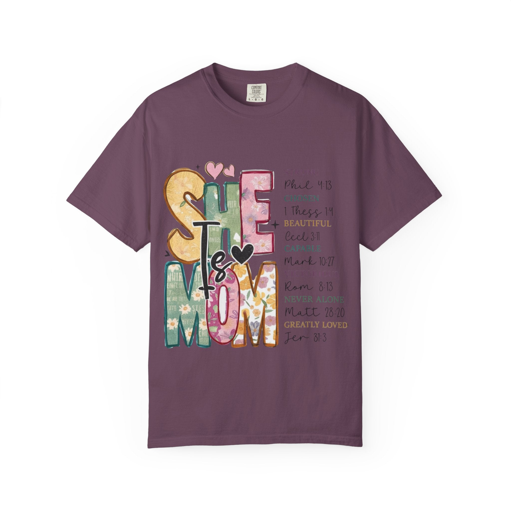She & Mom Scripture Floral T-Shirt — Faith-Based Mother's Day Gift