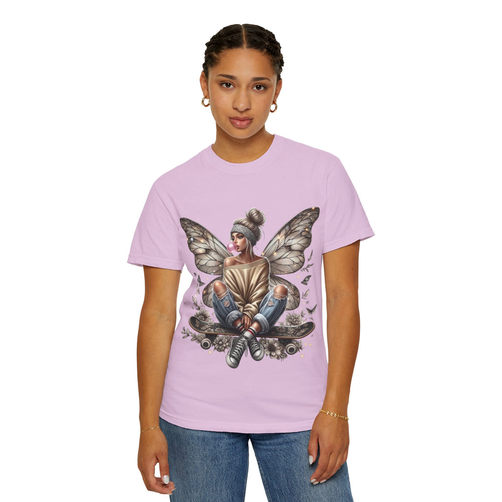 Fairy Skateboard Tee — Urban Butterfly Girl Graphic T-Shirt